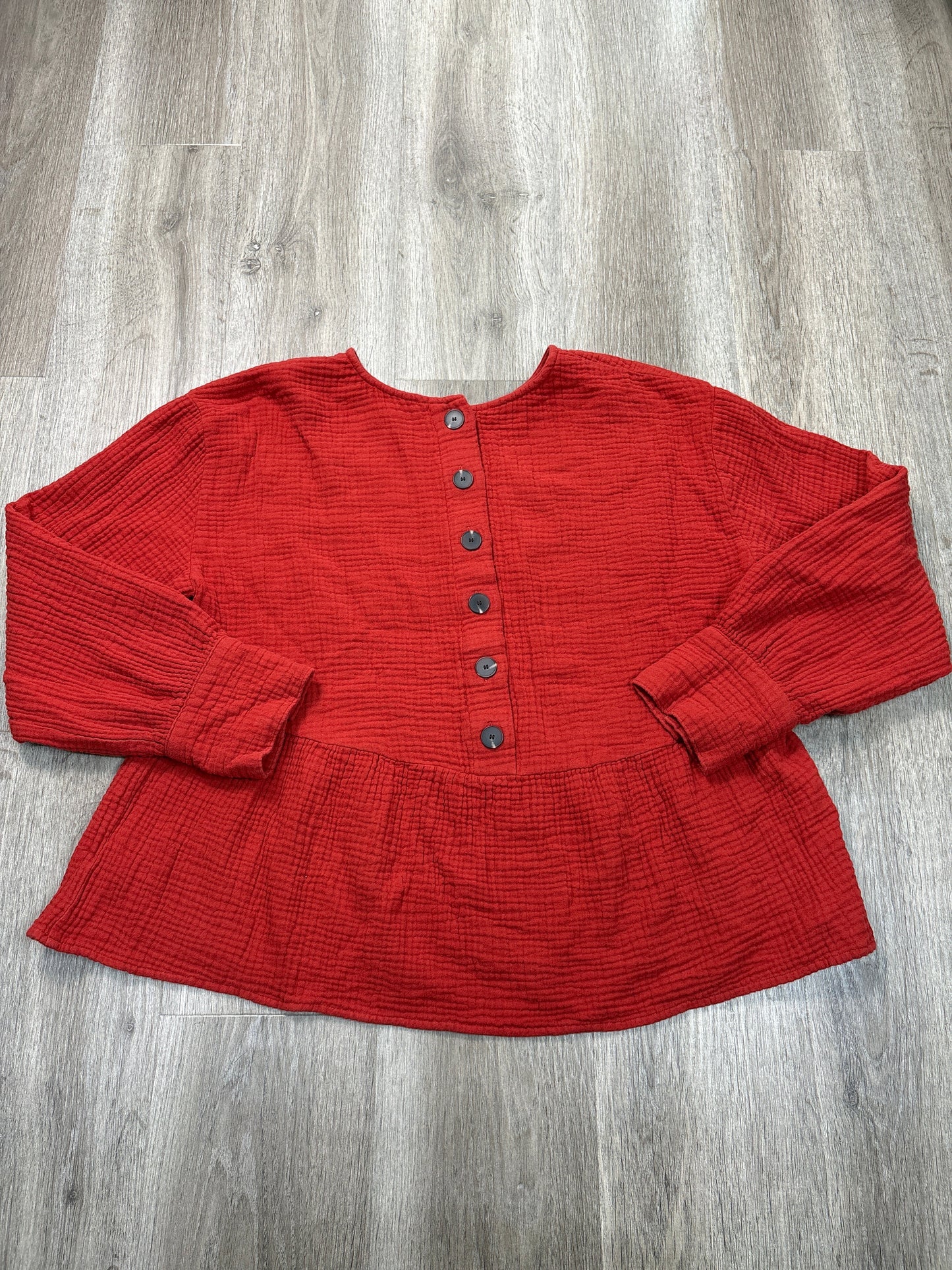 Top Long Sleeve By Madewell In Orange, Size: Xl