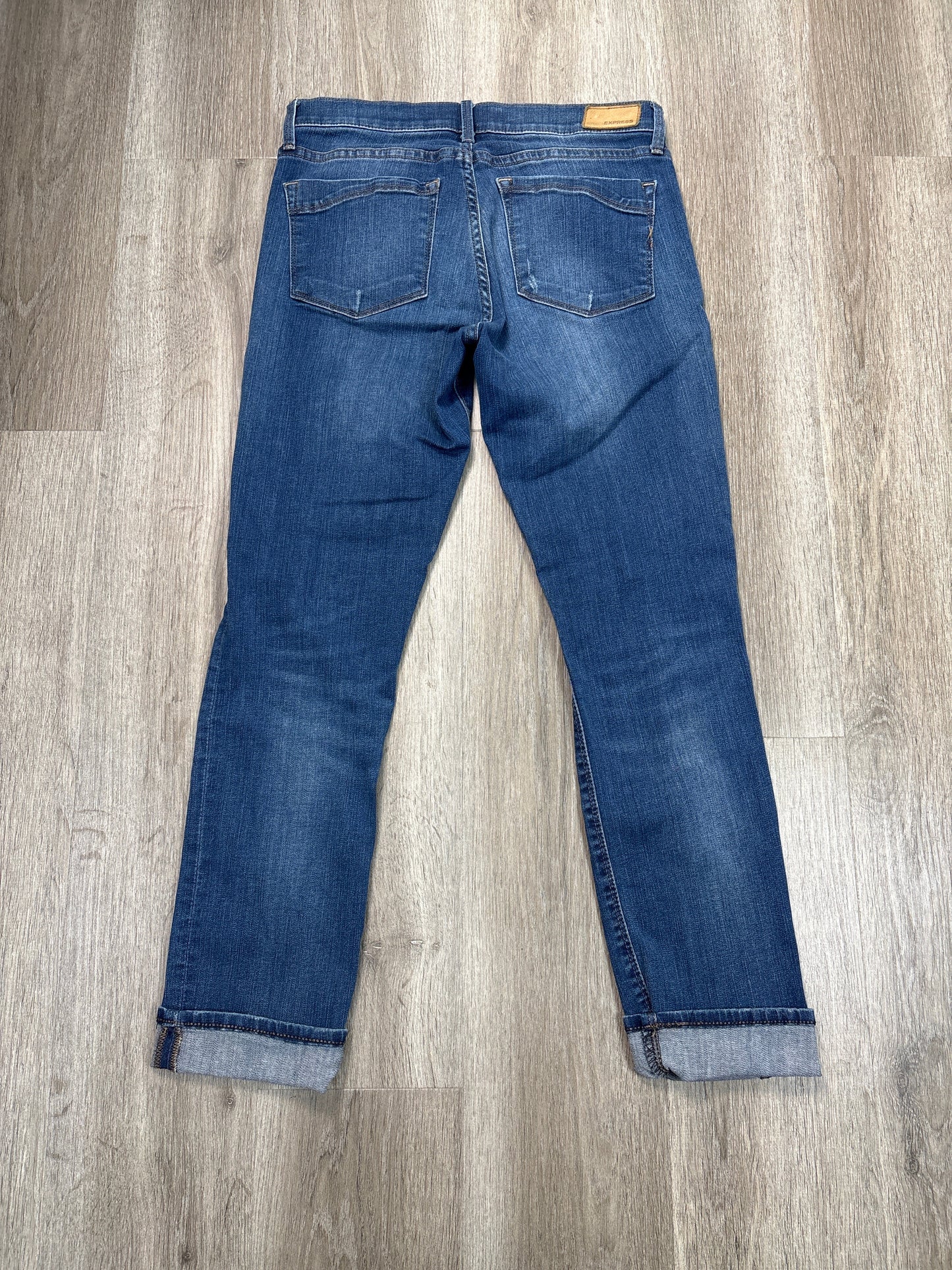 Jeans Straight By Express In Blue Denim, Size: 6