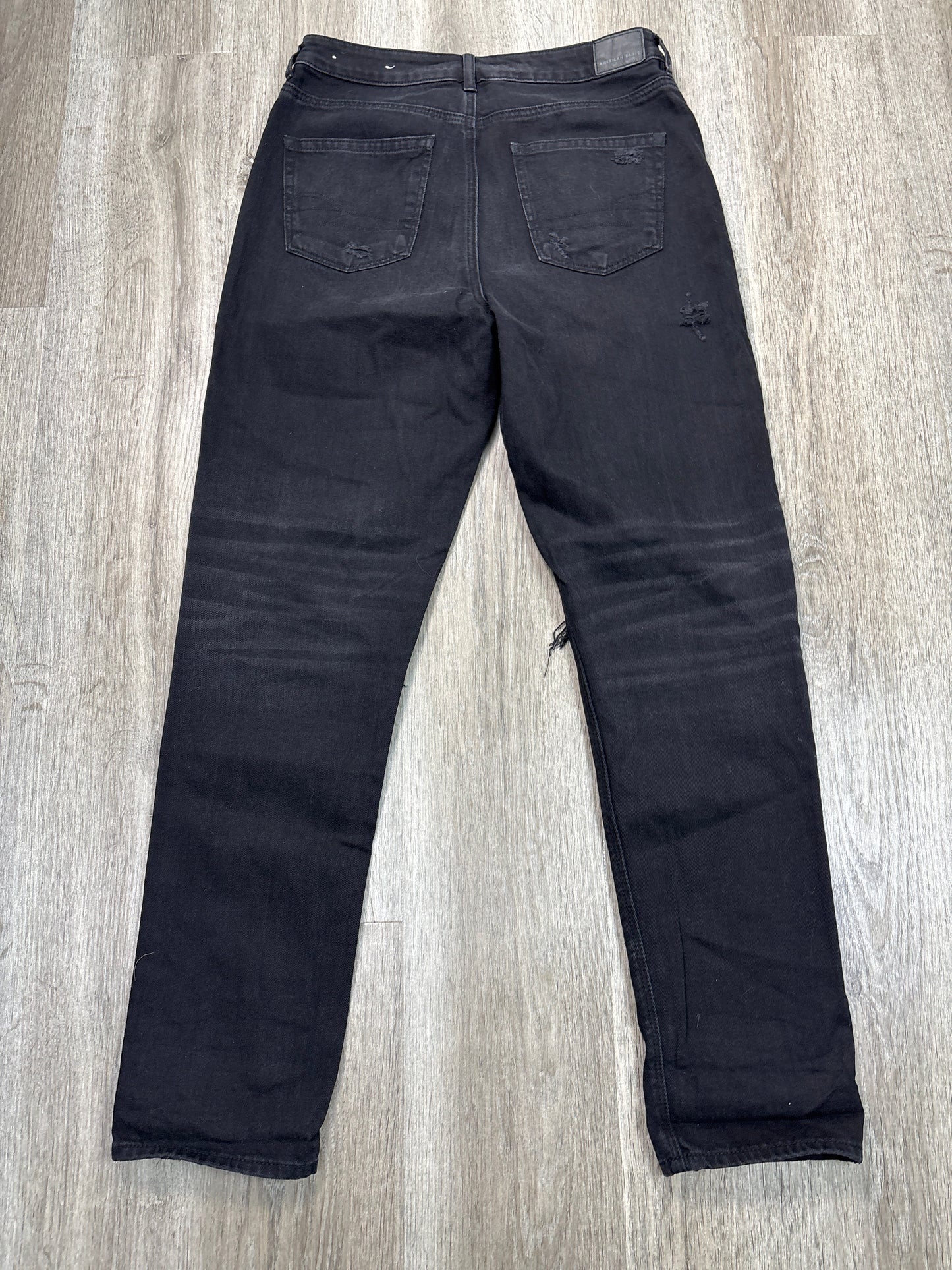 Jeans Boyfriend By American Eagle In Black Denim, Size: 10l