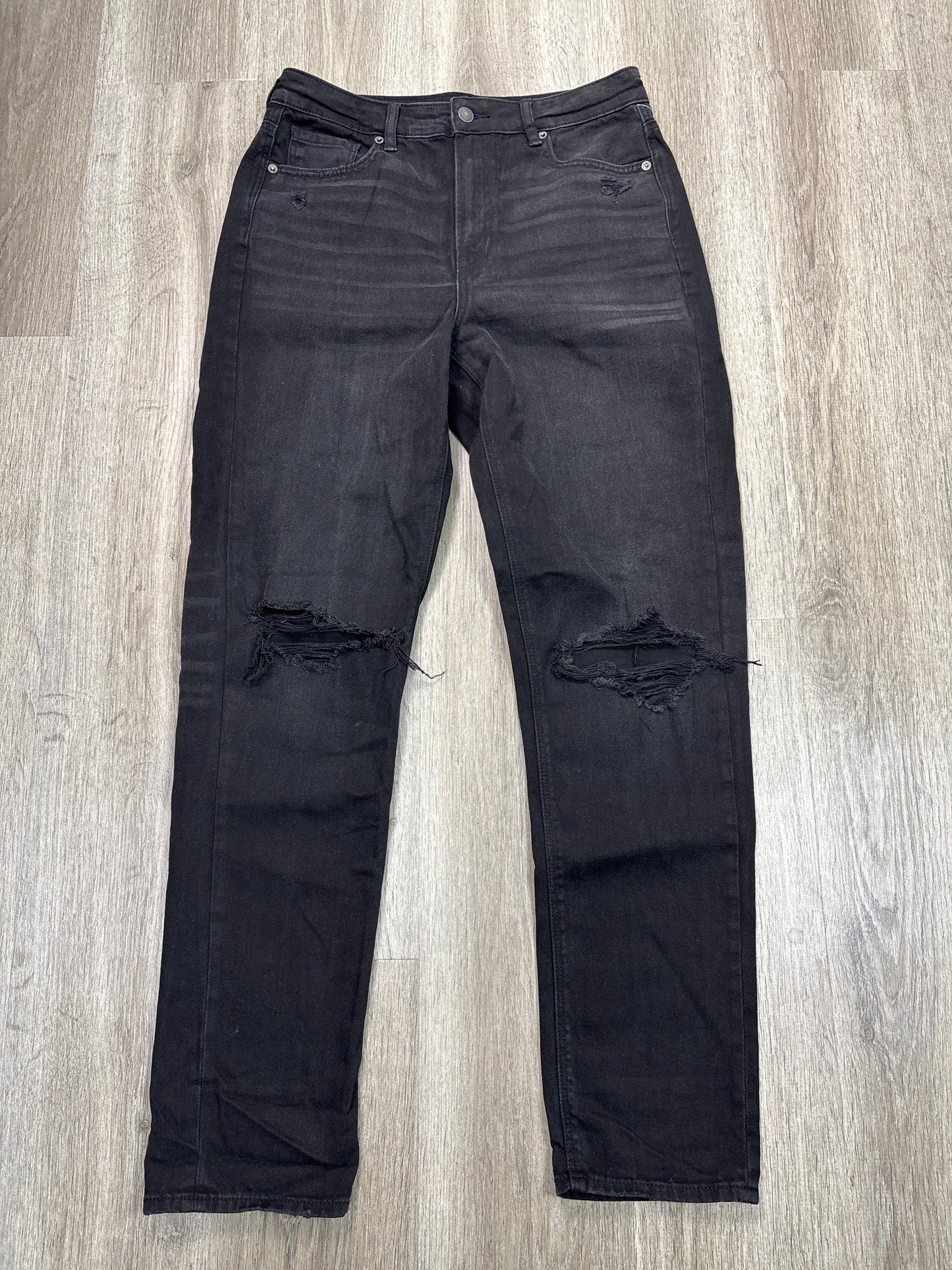 Jeans Boyfriend By American Eagle In Black Denim, Size: 10l