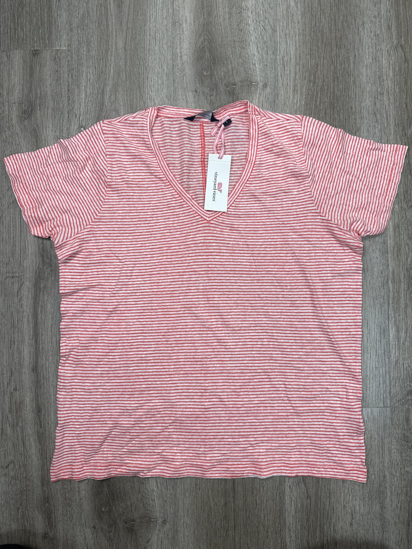 Top Short Sleeve By Vineyard Vines In Striped Pattern, Size: L