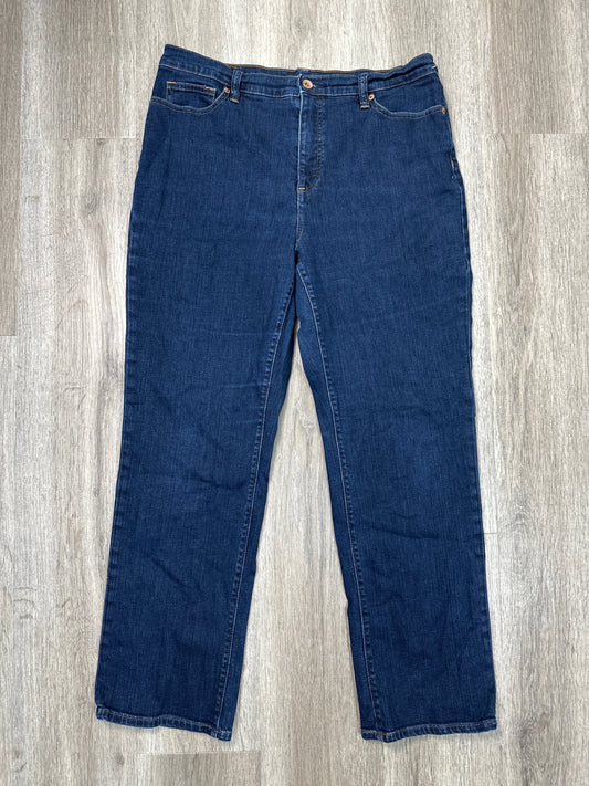 Jeans Straight By Lands End In Blue Denim, Size: 14