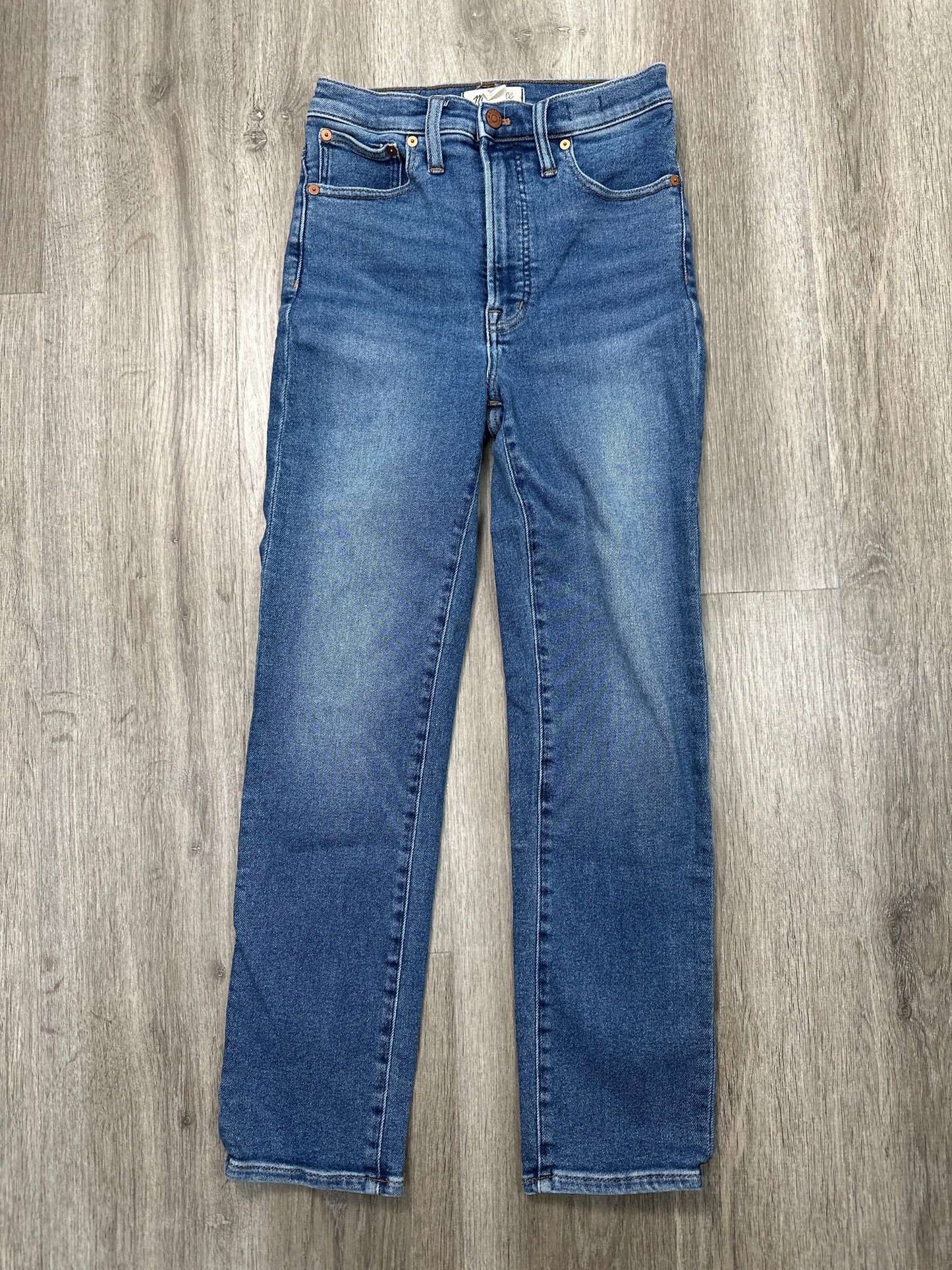 Jeans Straight By Madewell In Blue Denim, Size: 4