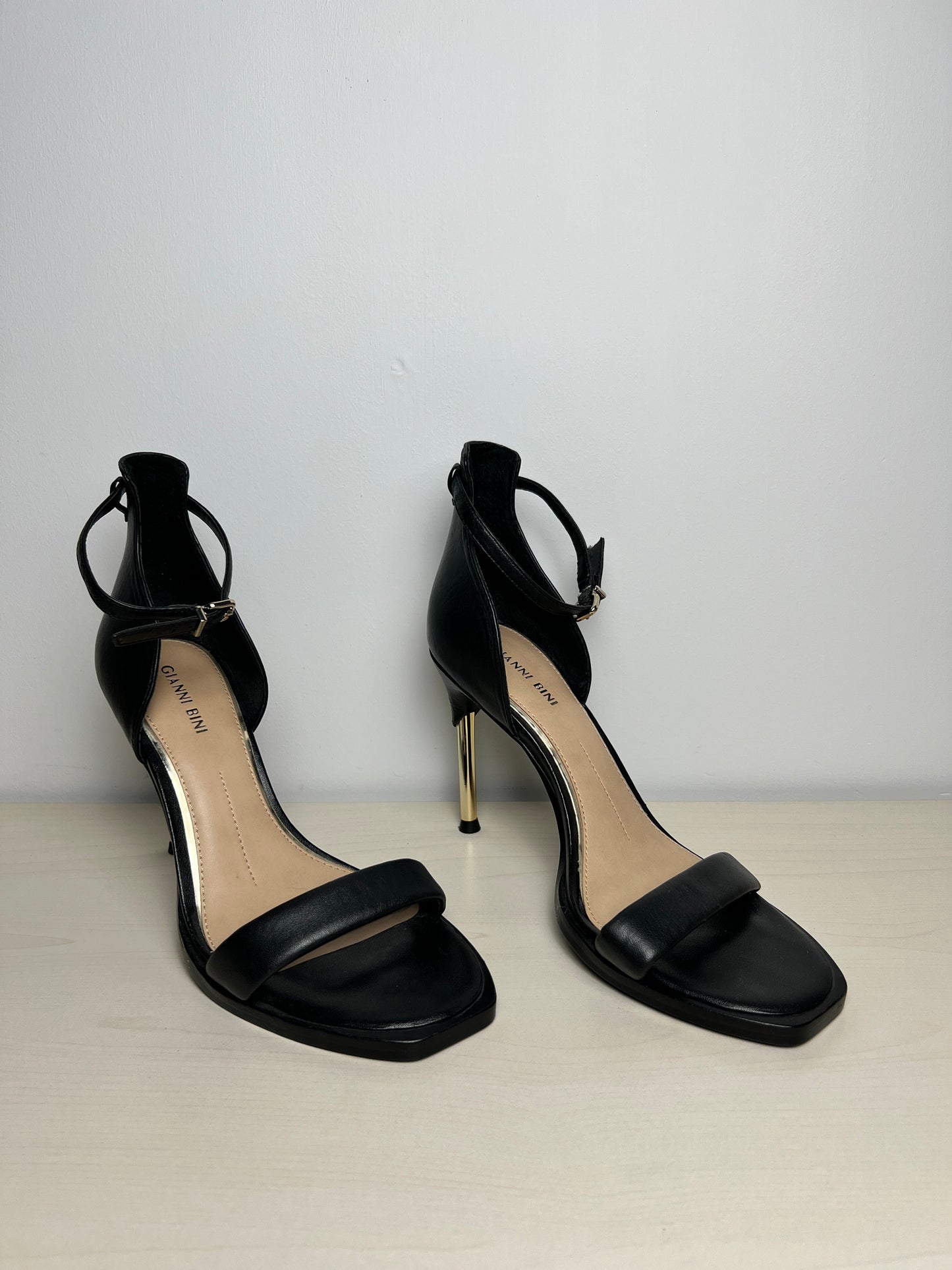 Sandals Heels Stiletto By Gianni Bini In Black, Size: 8