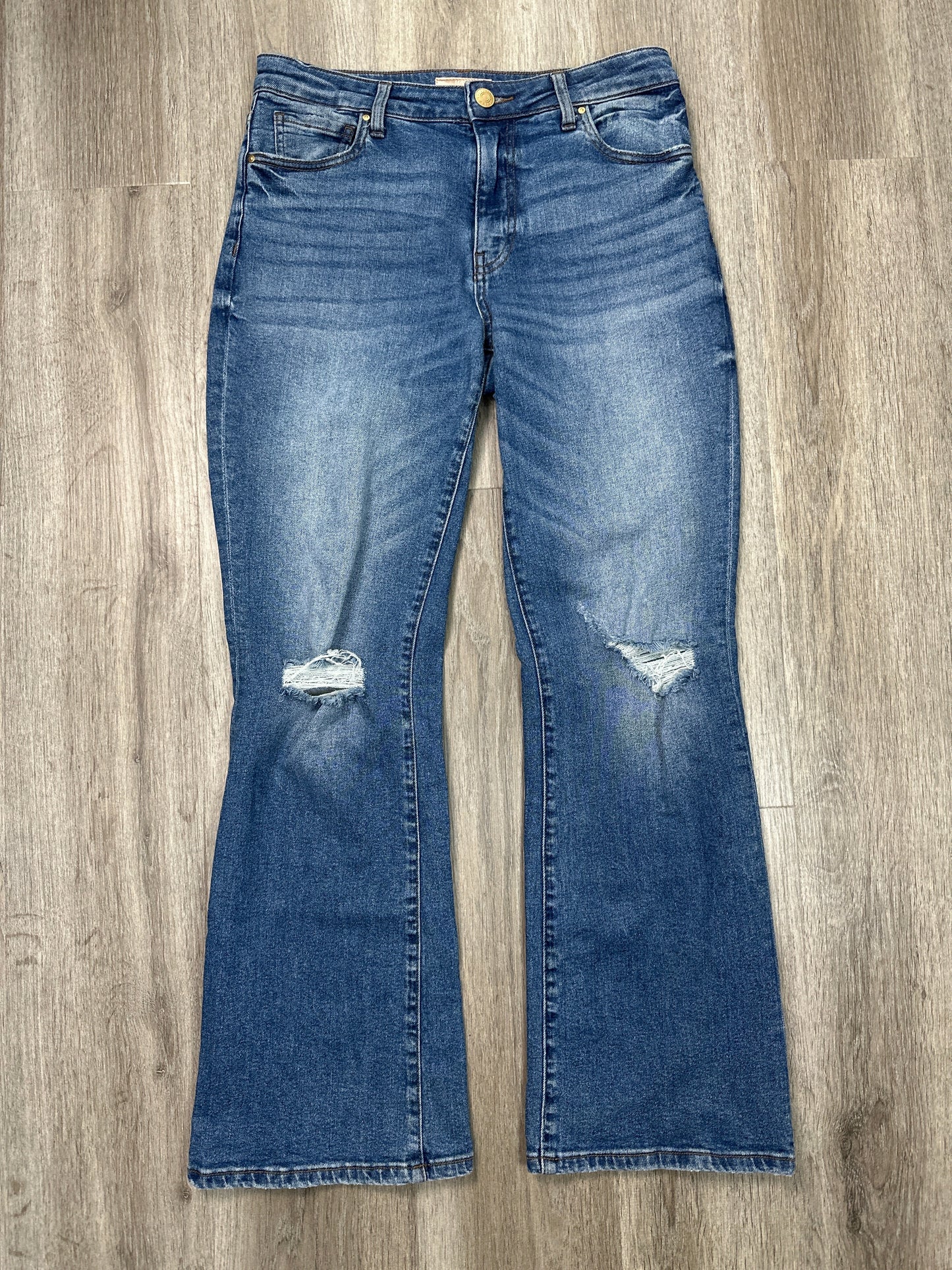 Jeans Flared By Kut In Blue Denim, Size: 4