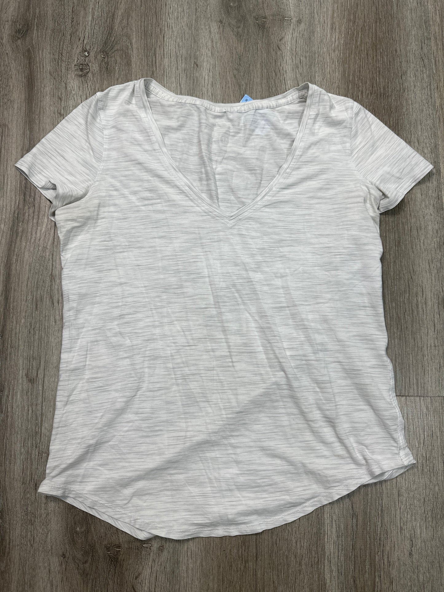 Athletic Top Short Sleeve By Lululemon In Grey, Size: S