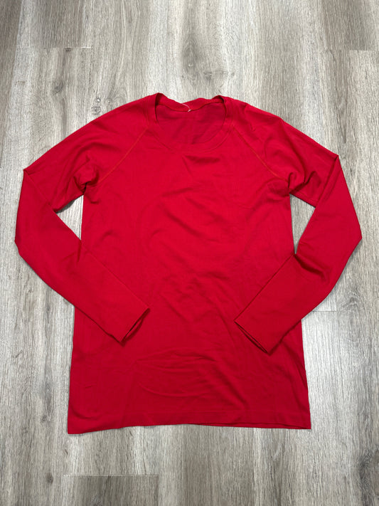 Athletic Top Long Sleeve Crewneck By Lululemon In Red, Size: M