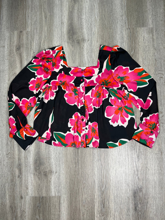 Floral Print Blouse Long Sleeve Ee Some, Size S