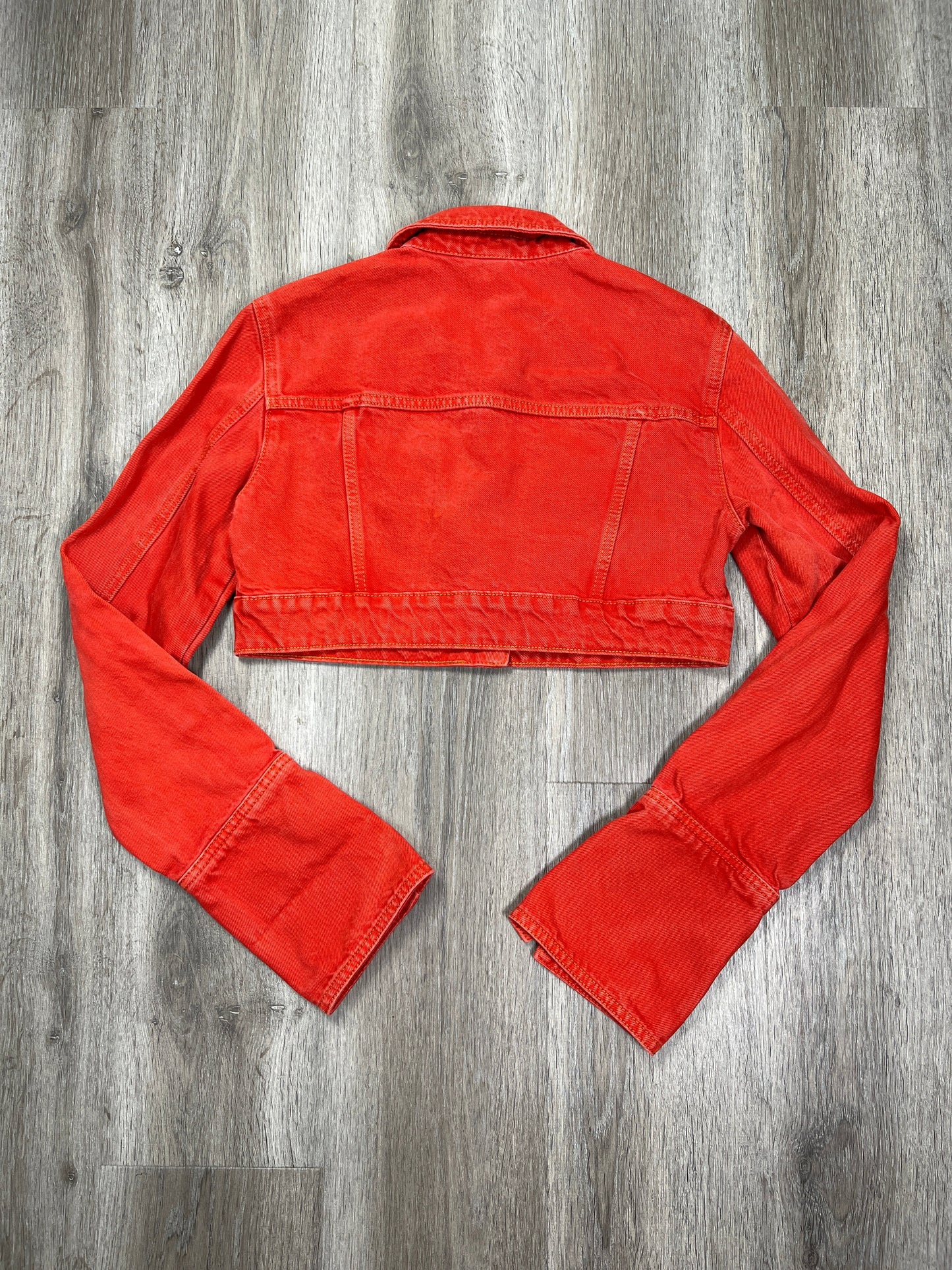 Orange Jacket Denim Zara, Size Xs