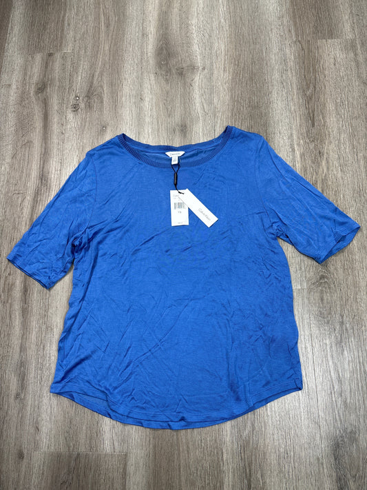 Top Short Sleeve By Calvin Klein In Blue, Size: L