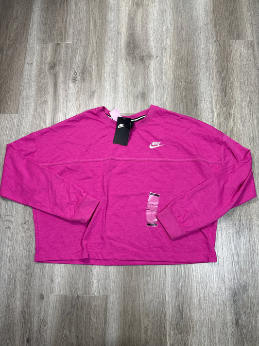 Athletic Top Long Sleeve Crewneck By Nike Apparel In Pink, Size: L