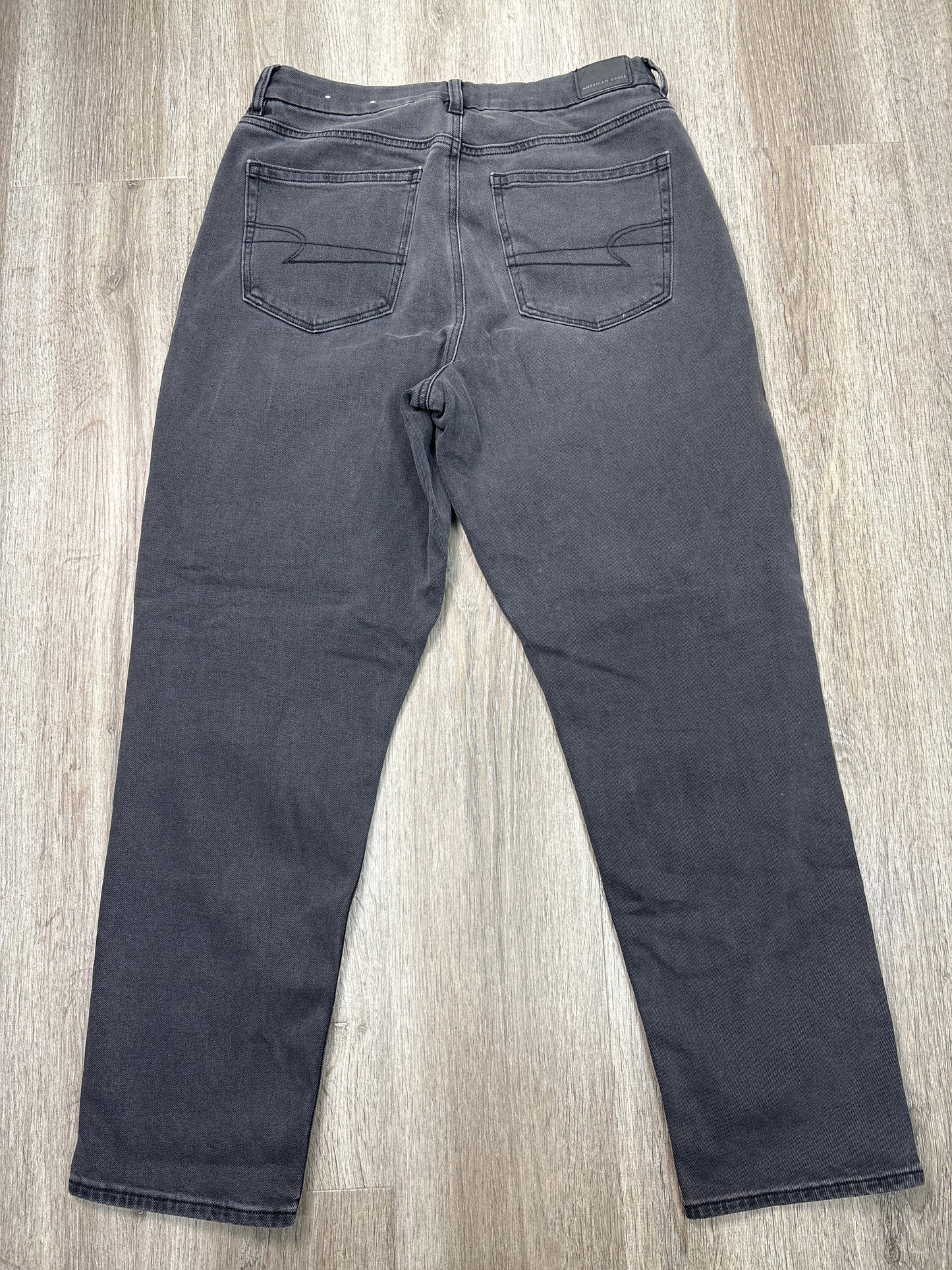 Jeans Boyfriend By American Eagle In Black Denim, Size: 12