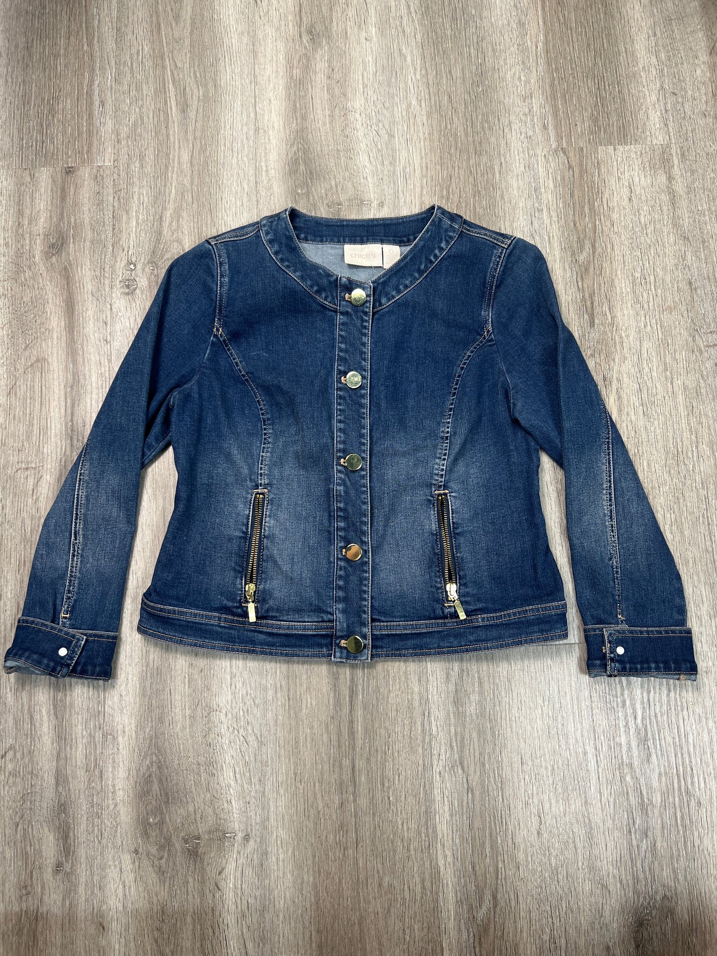 Jacket Denim By Chicos In Blue Denim, Size: S