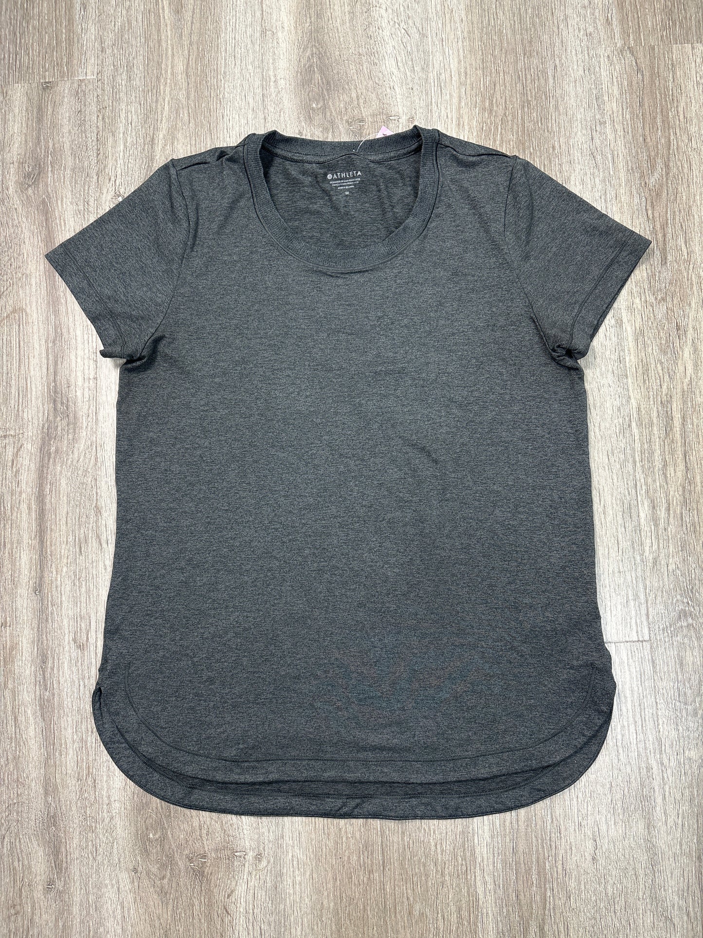 Athletic Top Short Sleeve By Athleta In Grey, Size: M