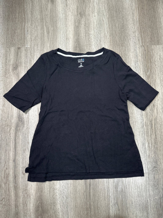 Top Short Sleeve Basic By Croft And Barrow In Black, Size: Mp