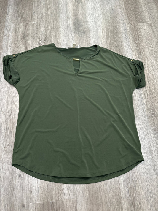 Blouse Short Sleeve By Michael By Michael Kors In Green, Size: L