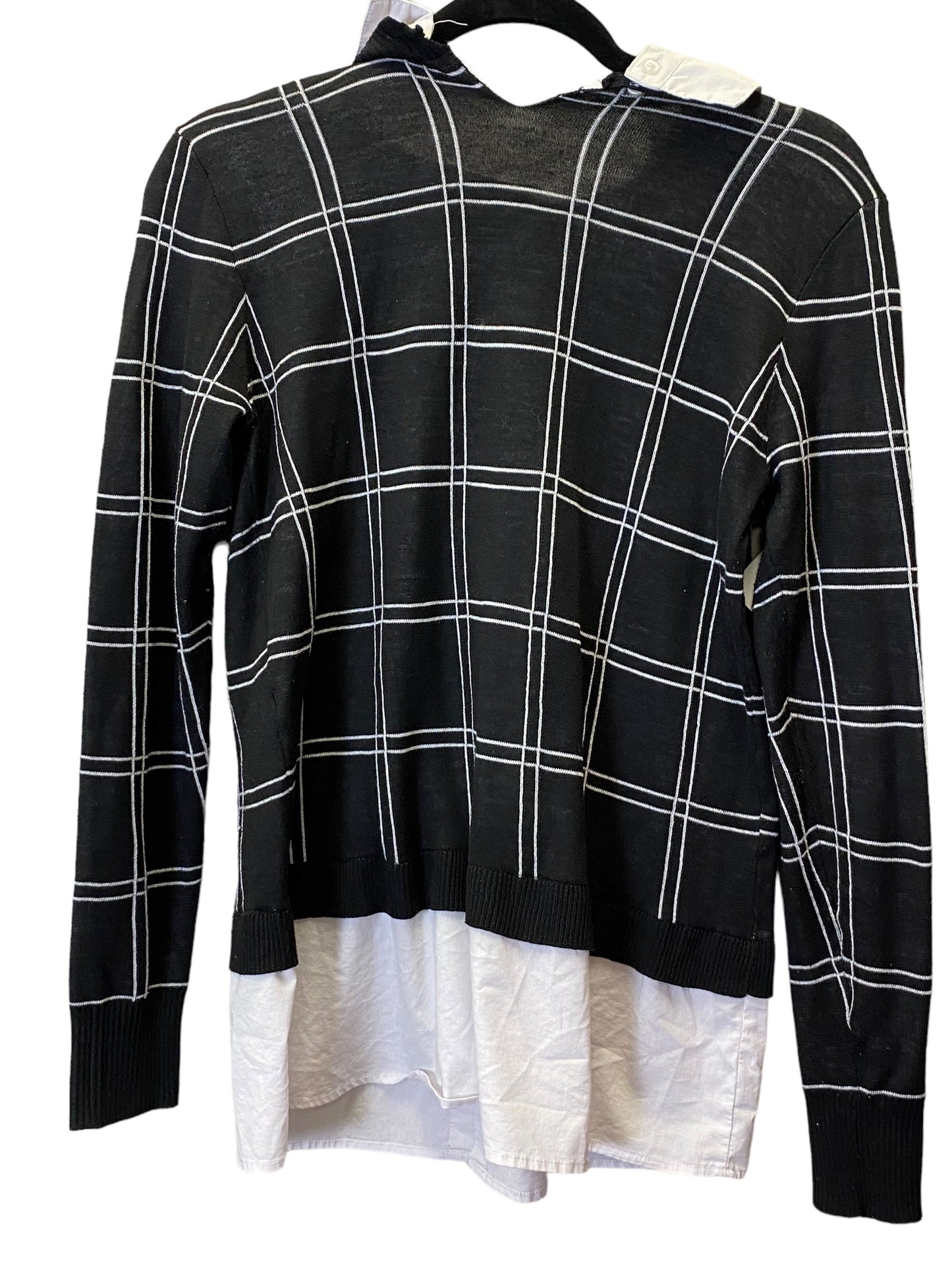 Sweatshirt Collar By Valerie Stevens In Black & White, Size: S