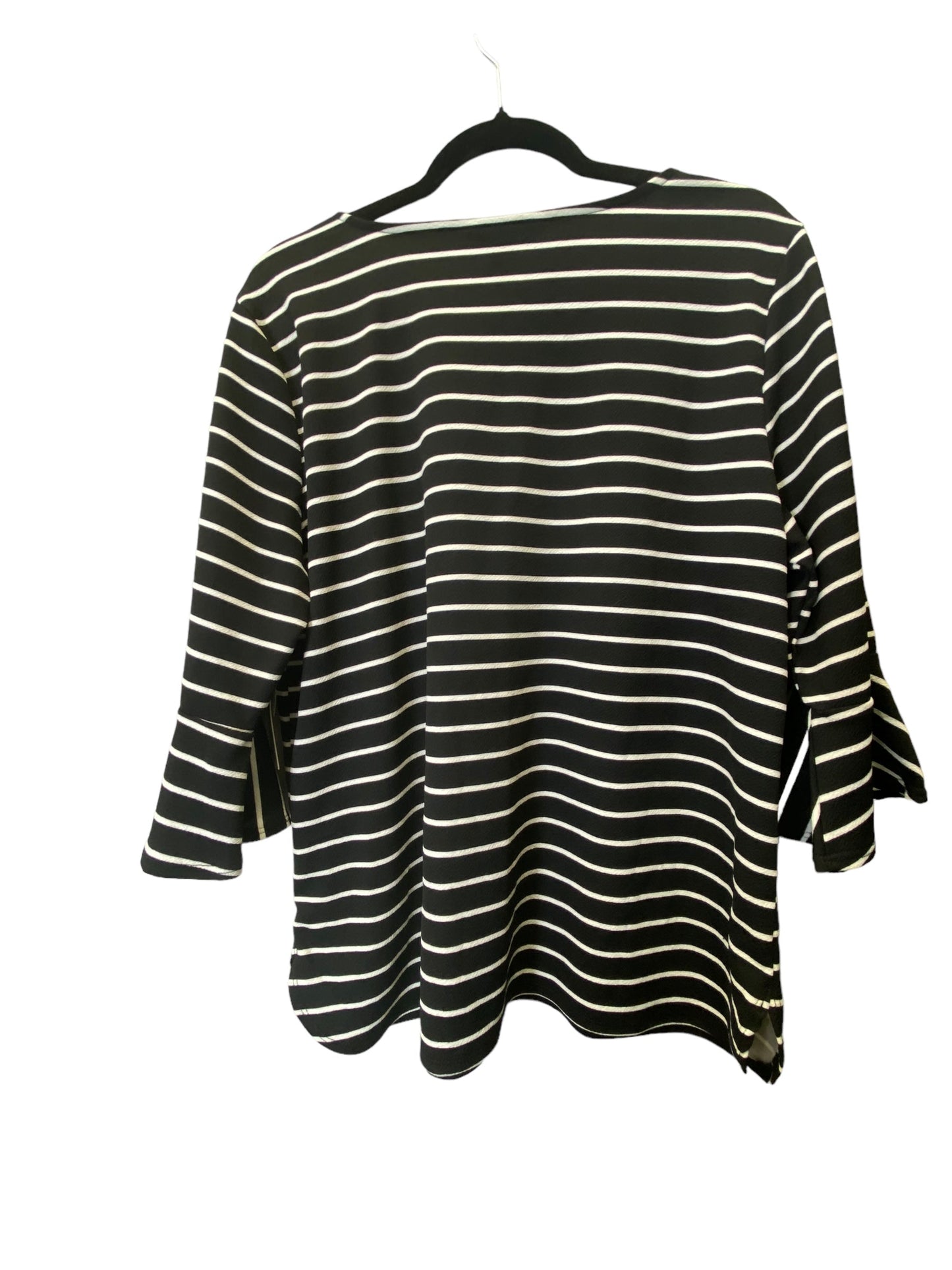 Top 3/4 Sleeve By Croft And Barrow In Striped Pattern, Size: Xl