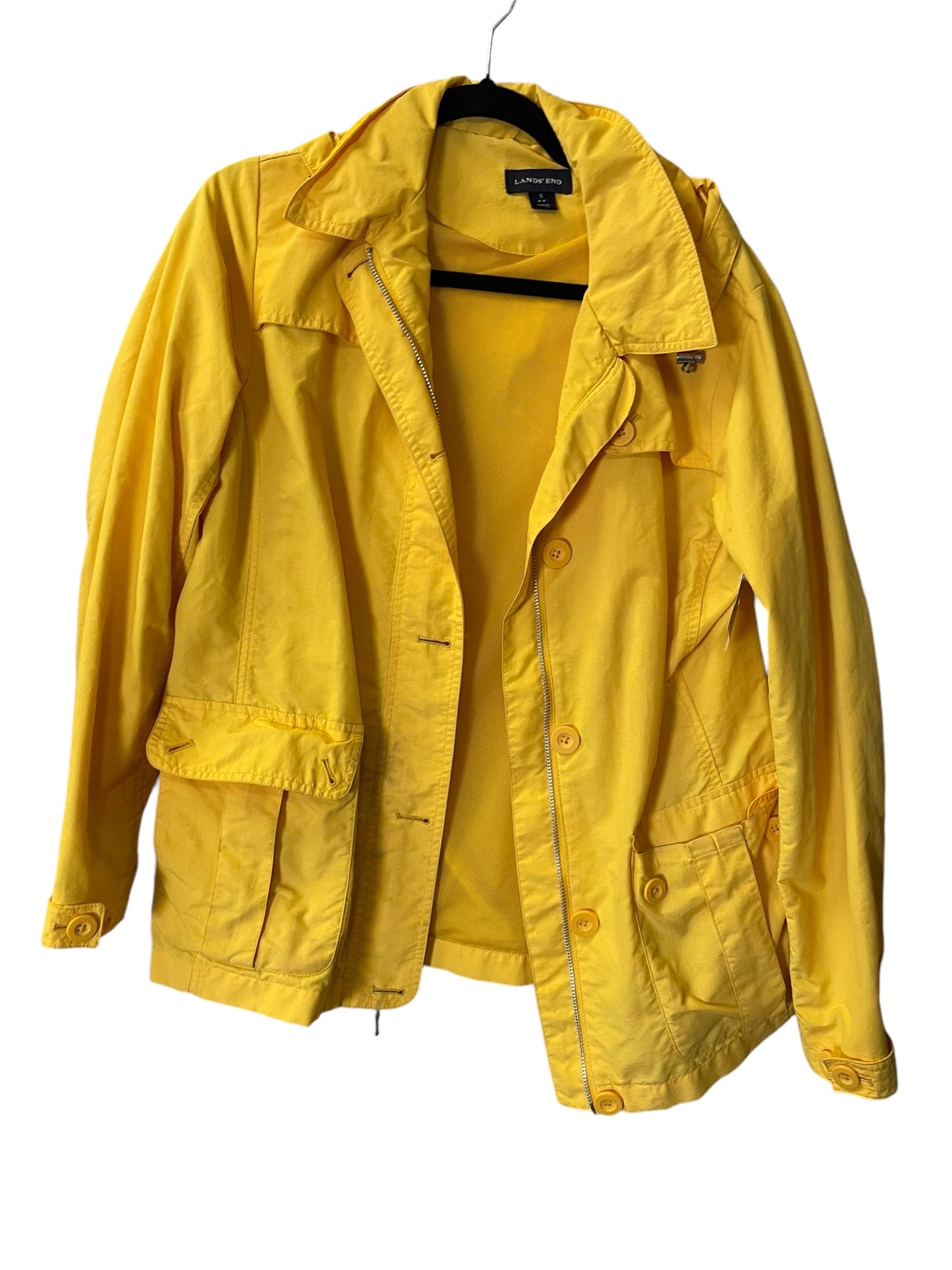 Coat Raincoat By Lands End In Yellow, Size: S