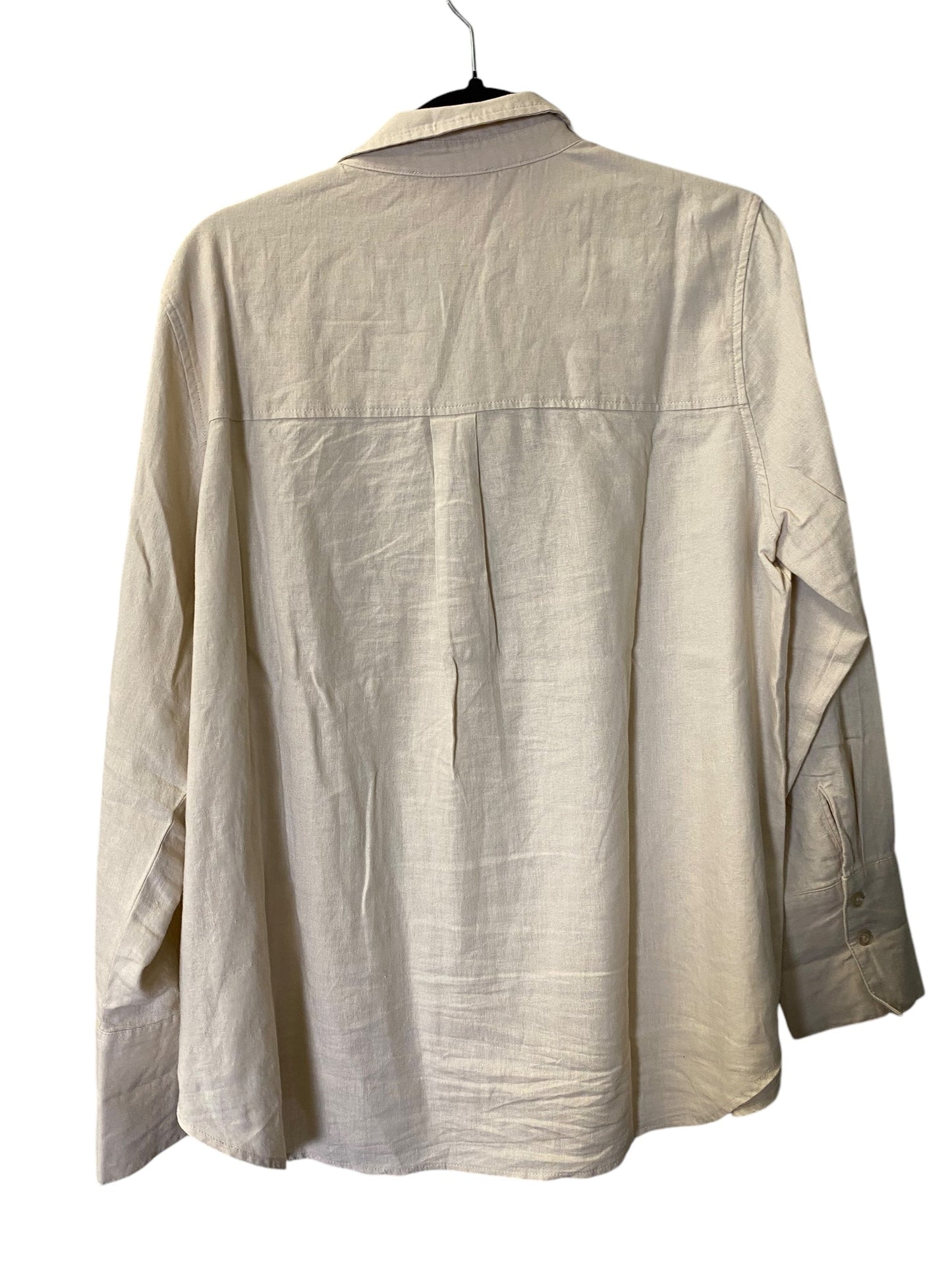 Blouse Long Sleeve By Ellen Tracy In Tan, Size: L