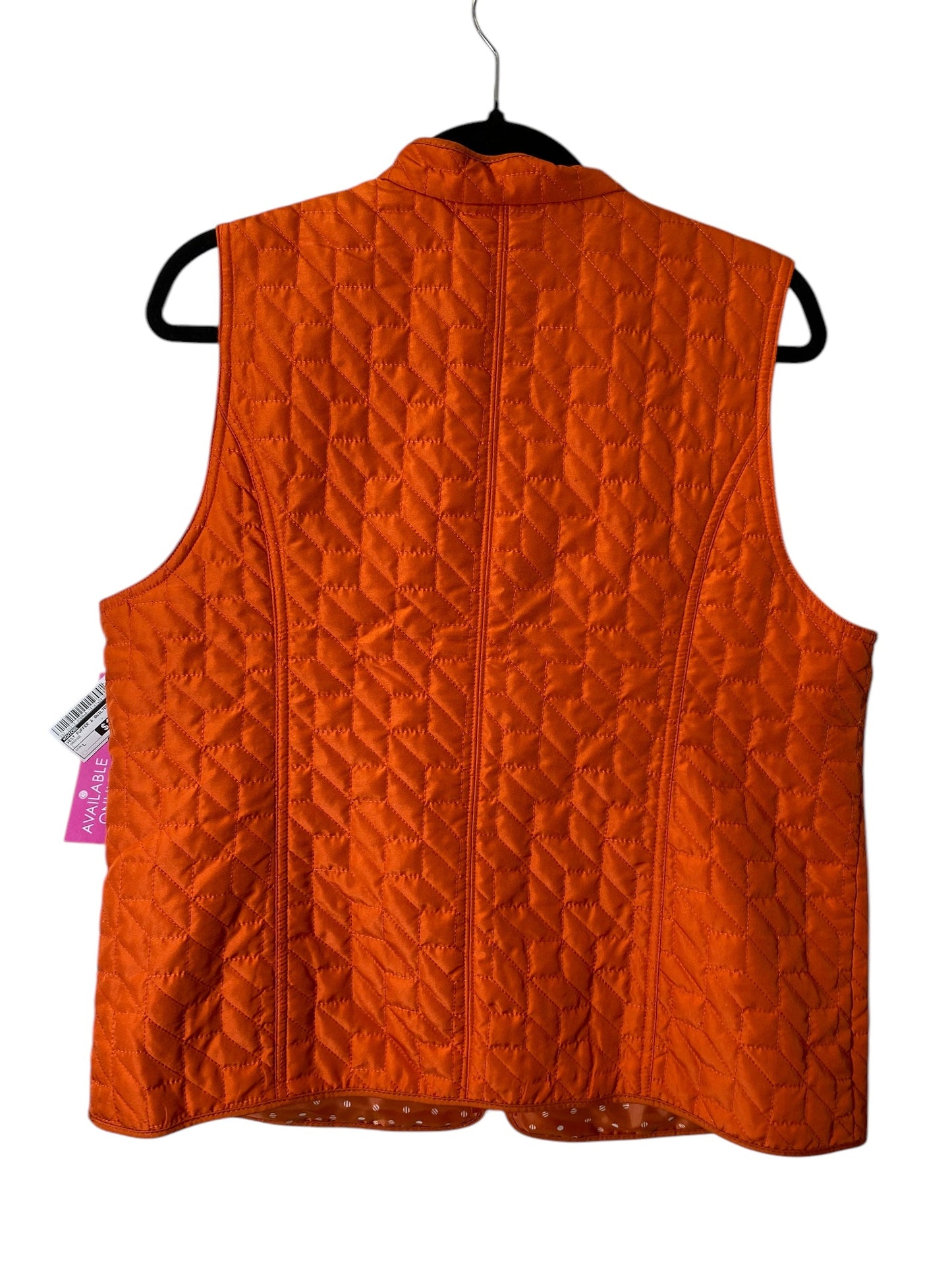 Vest Puffer & Quilted By Chicos In Orange, Size: L