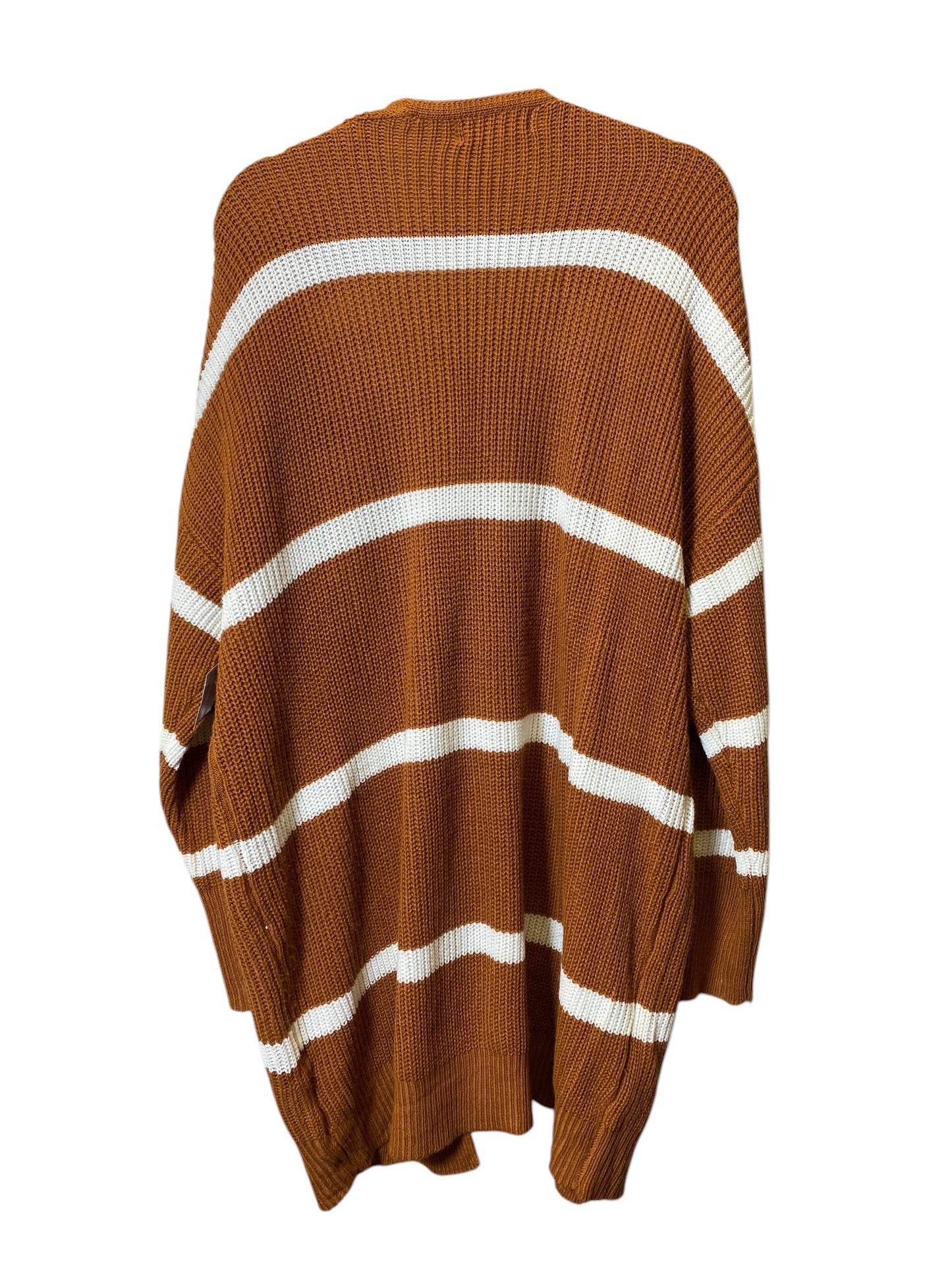 Cardigan By Haptics In Brown & Cream, Size: 2x