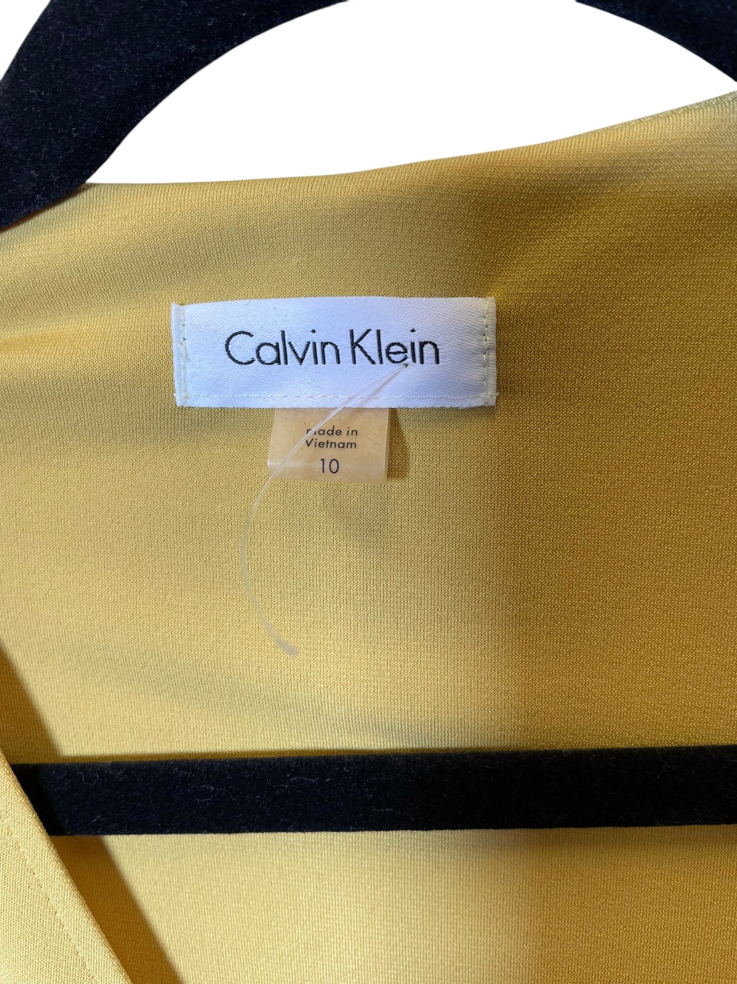 Dress Work By Calvin Klein In Yellow, Size: 10