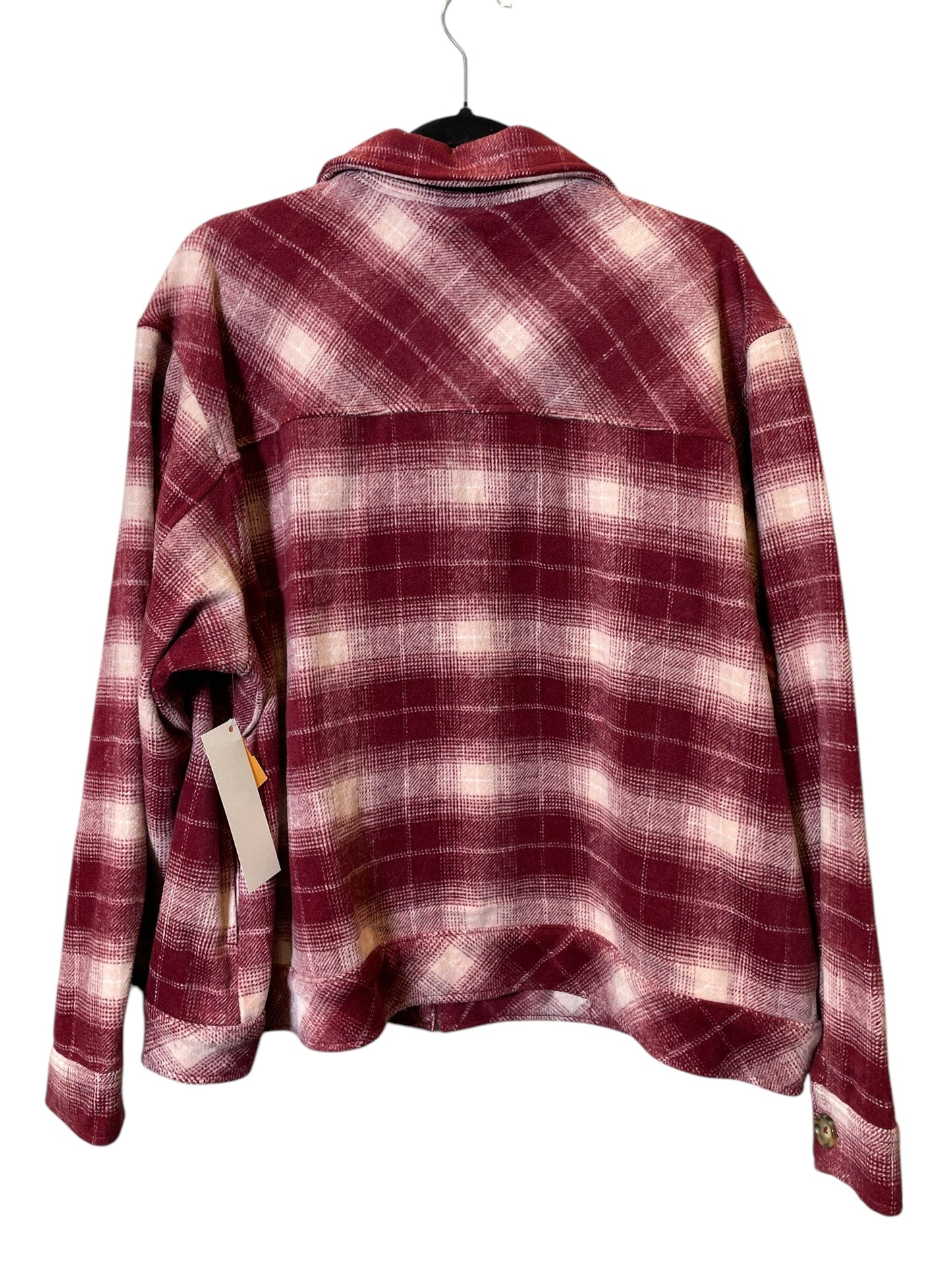 Blouse Long Sleeve By Time And Tru In Plaid Pattern, Size: 3x