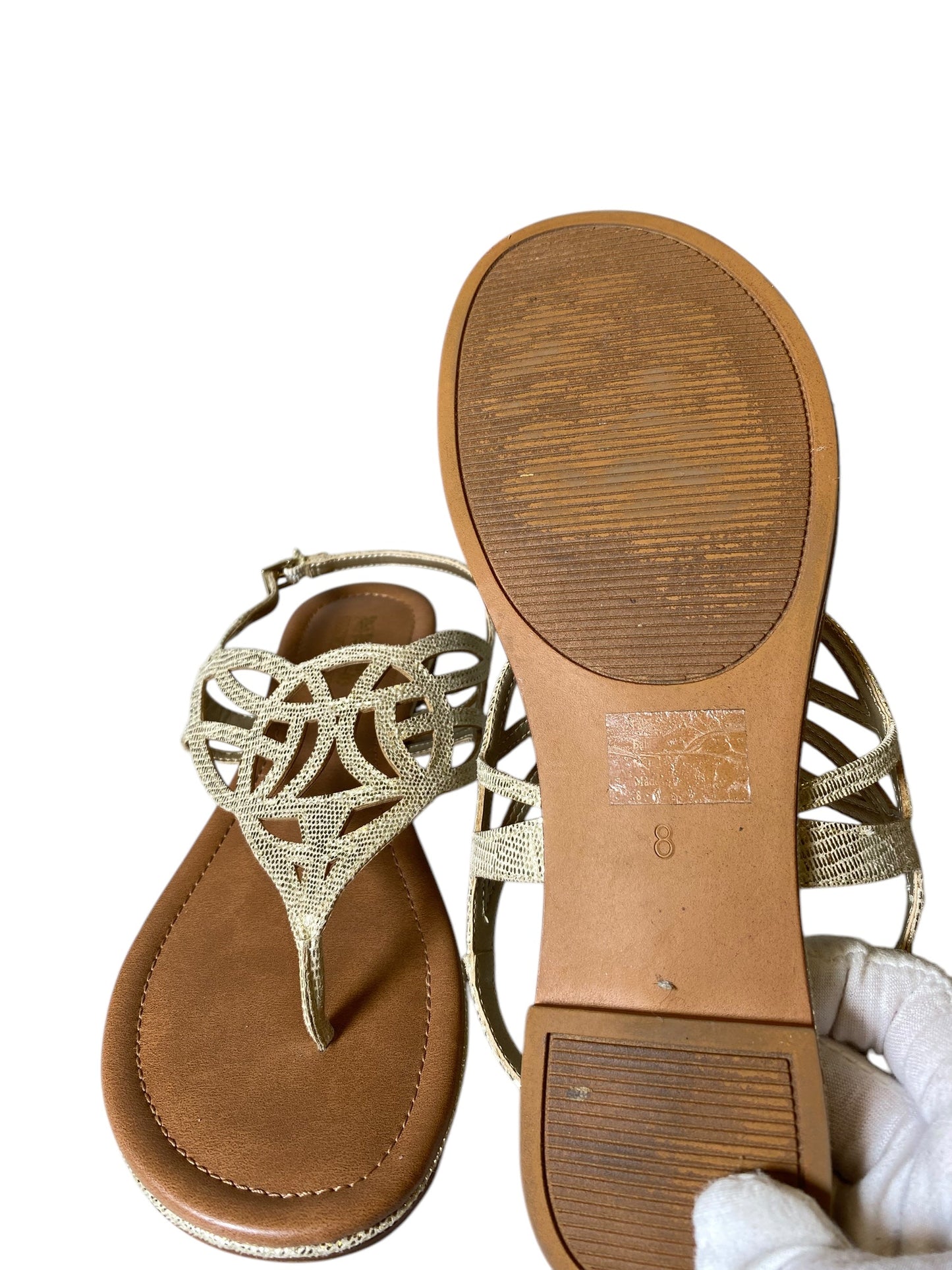 Sandals Designer By Coach In Gold, Size: 8