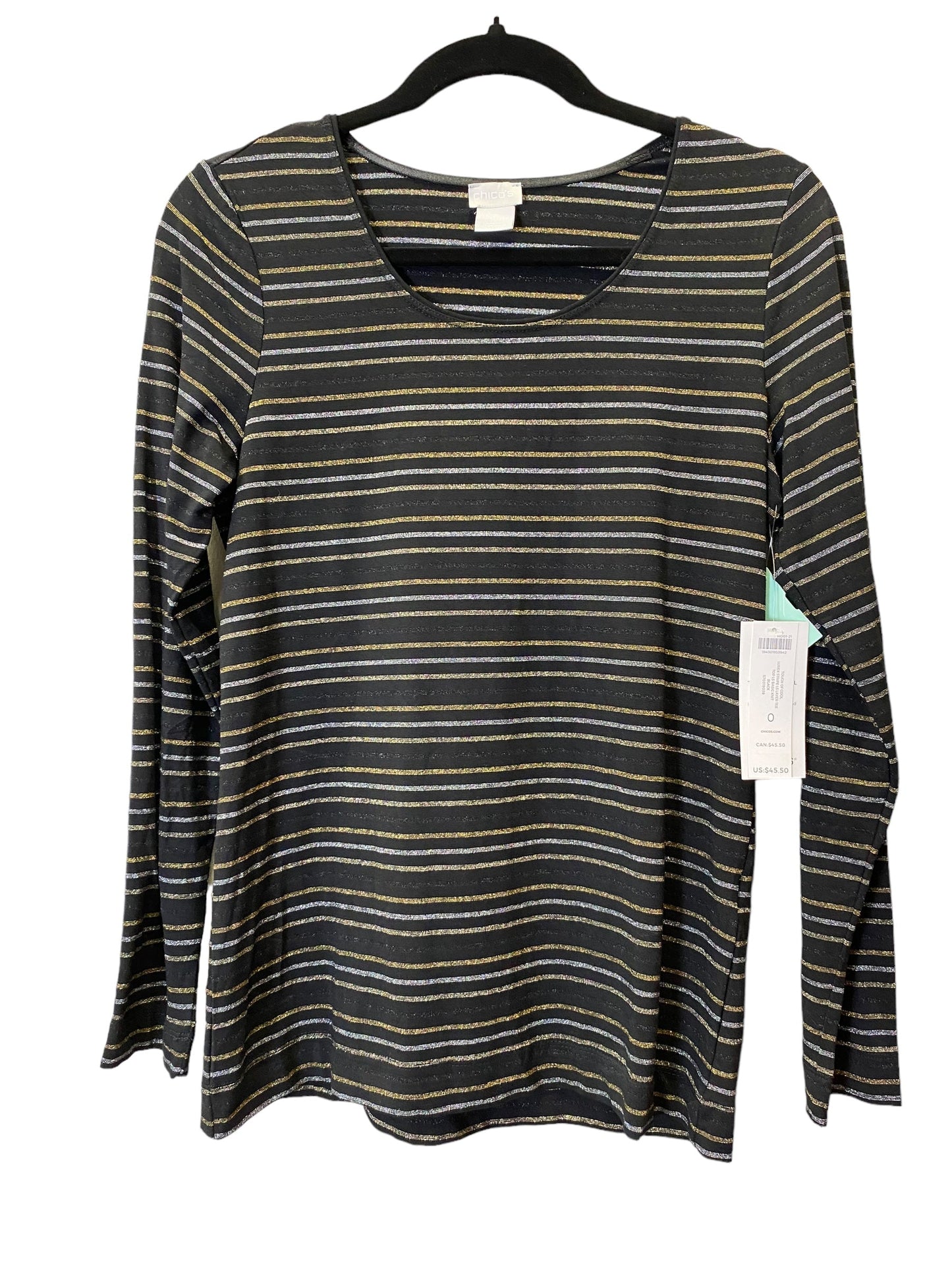 Top Long Sleeve By Chicos In Black, Size: 0