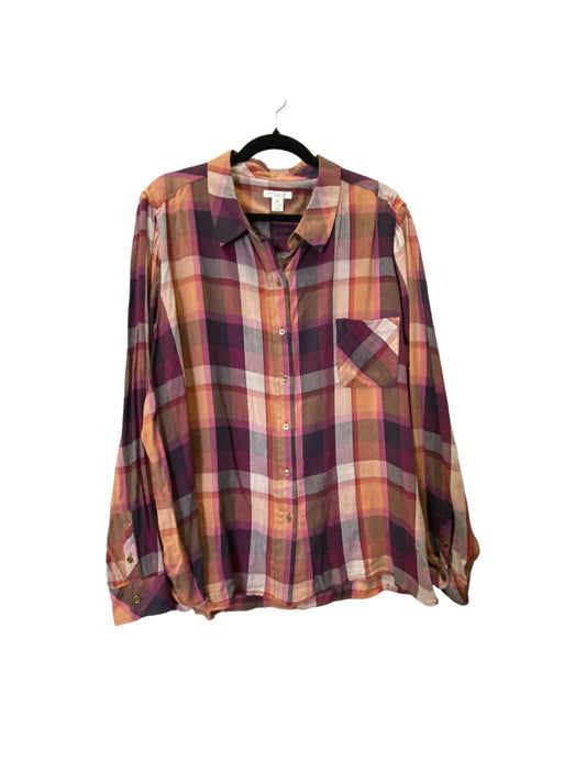 Blouse Long Sleeve By West Bound In Multi-colored, Size: 3x