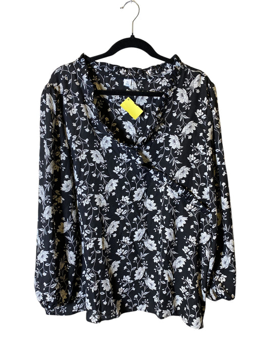 Top Long Sleeve By Old Navy In Floral Print, Size: Xxl