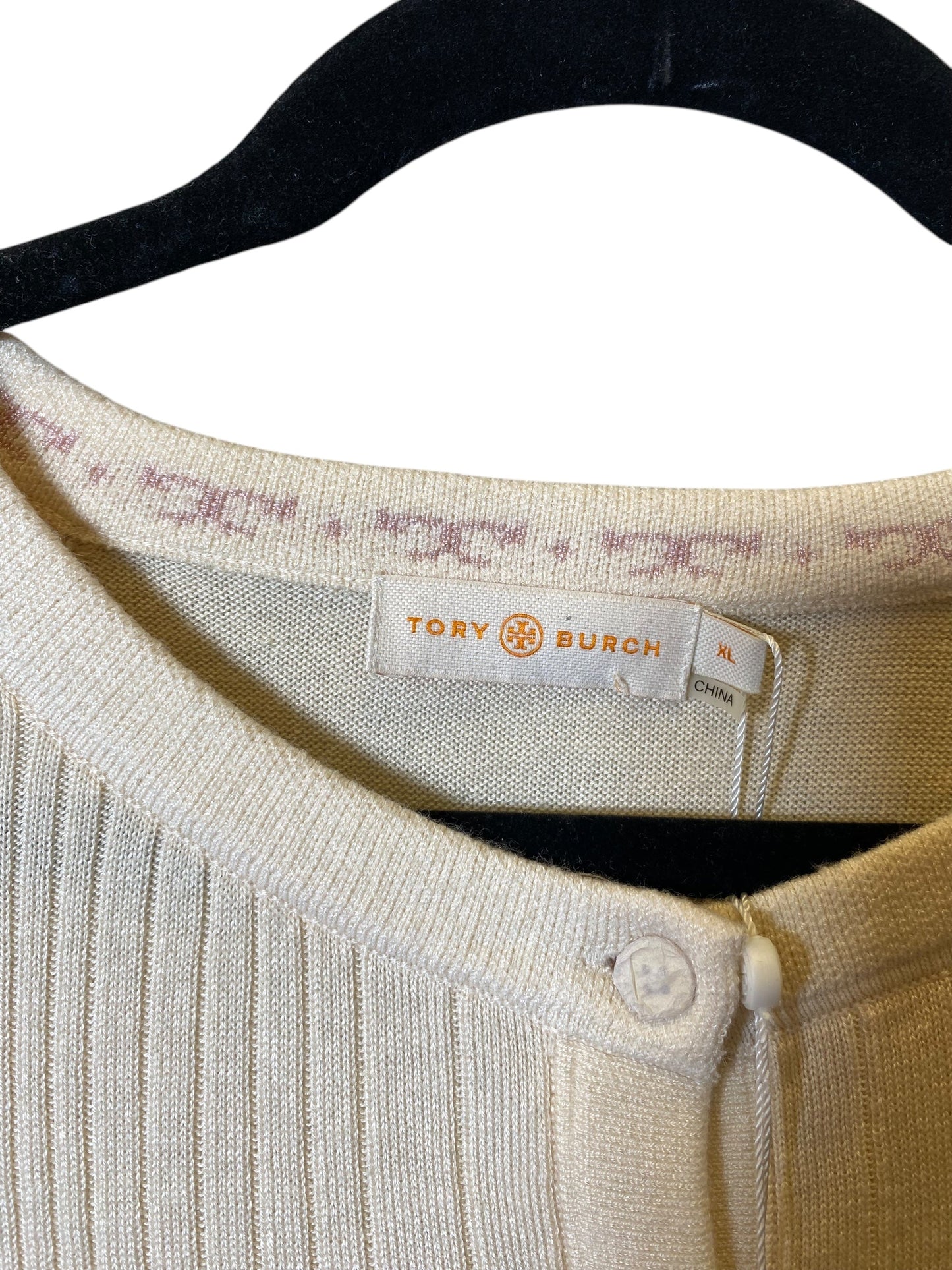 Sweater By Tory Burch In Cream, Size: Xl