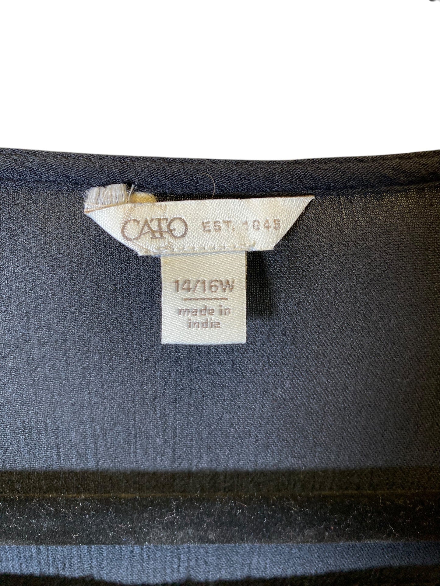 Top 3/4 Sleeve By Cato In Black, Size: L