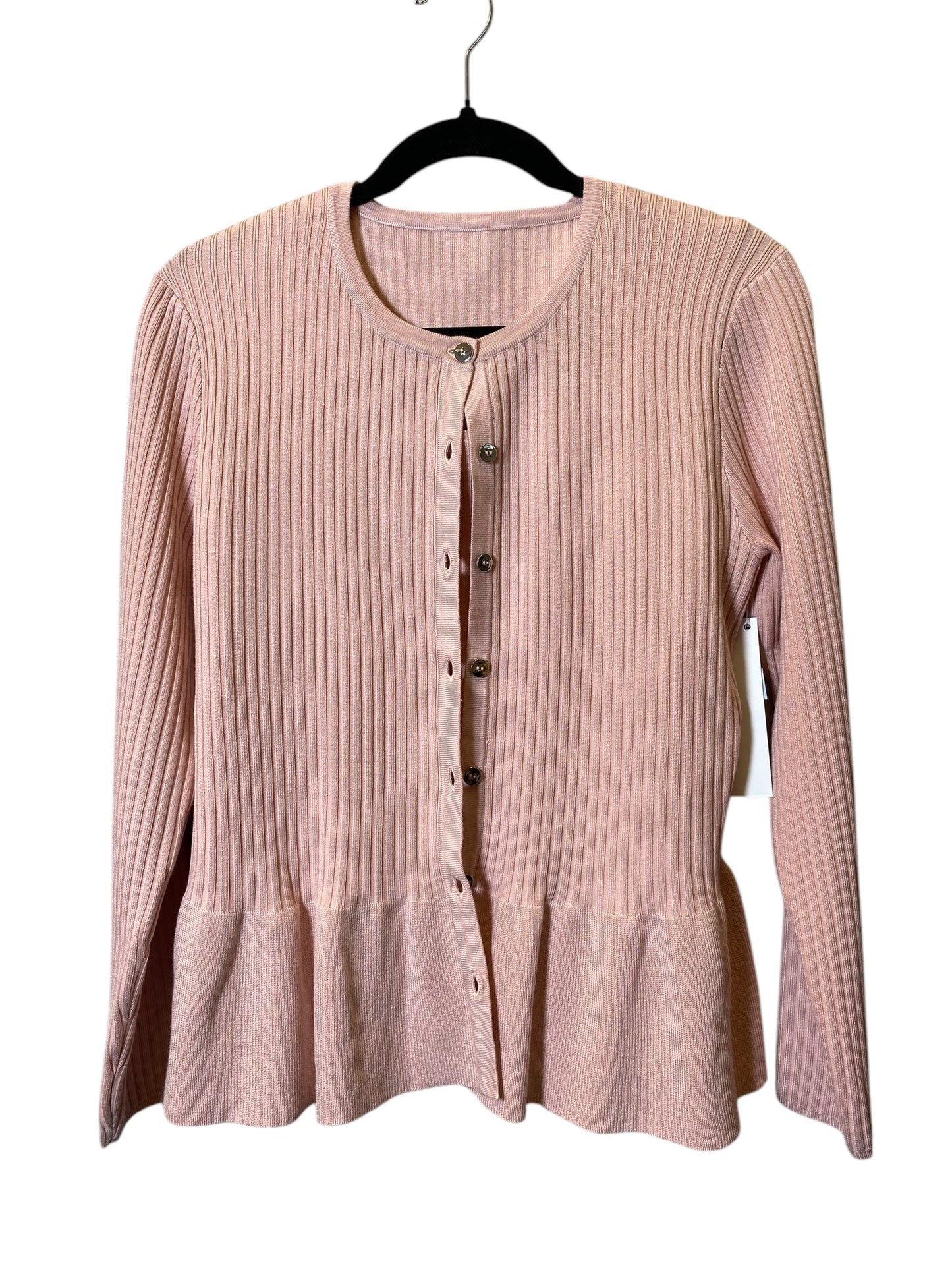 Sweater Cardigan By Cable And Gauge In Pink, Size: Xl