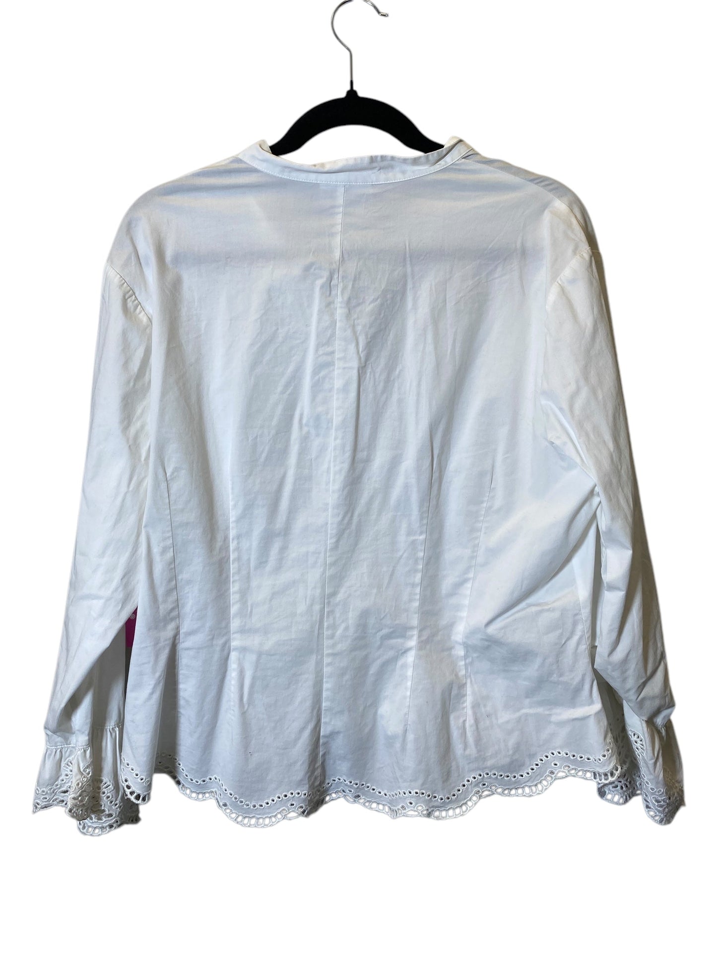 Blouse Long Sleeve By Coldwater Creek In White, Size: Xlp