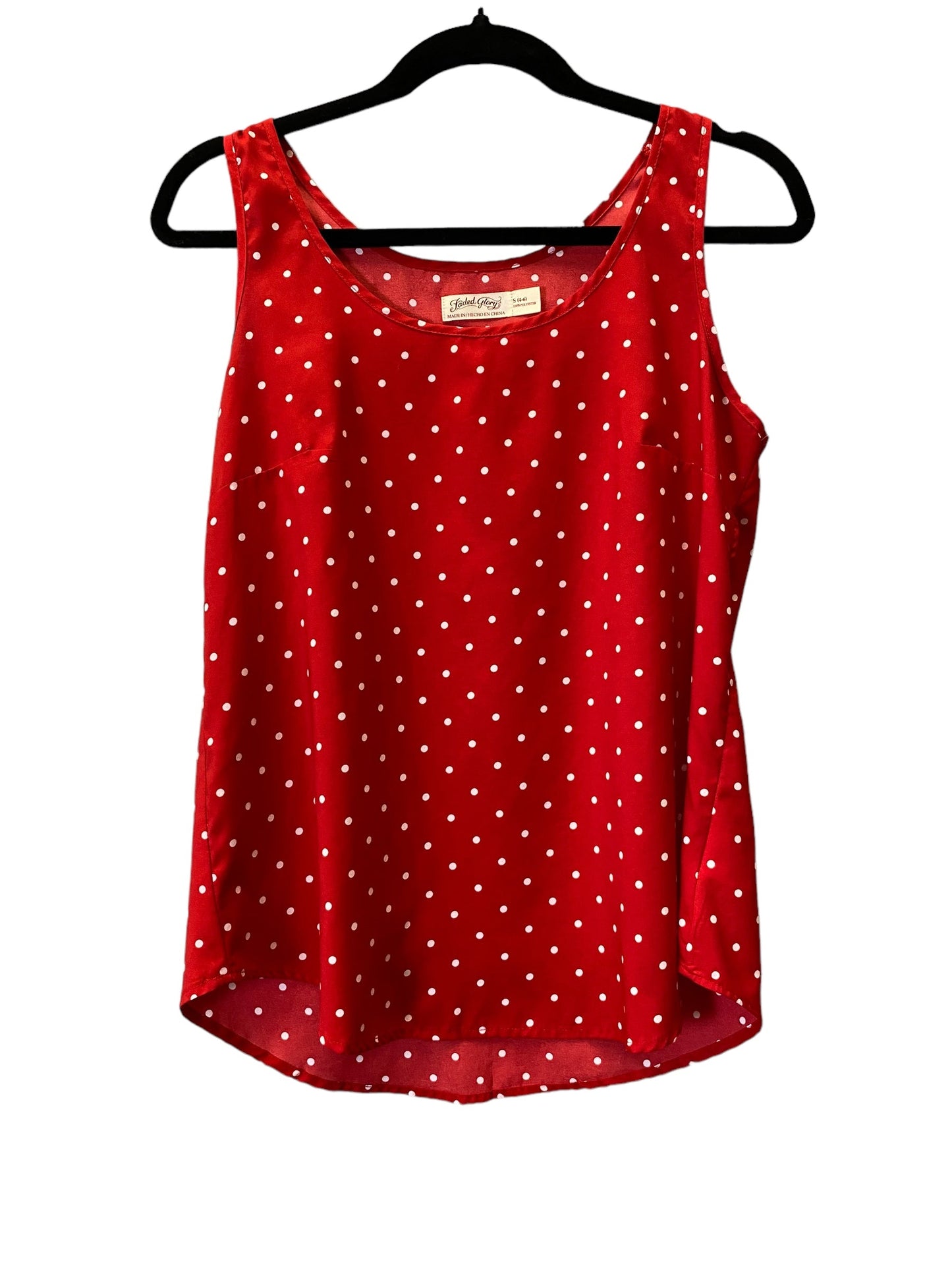 Polkadot Pattern Top Sleeveless Faded Glory, Size S