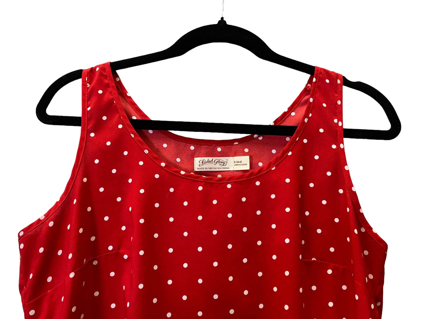 Polkadot Pattern Top Sleeveless Faded Glory, Size S