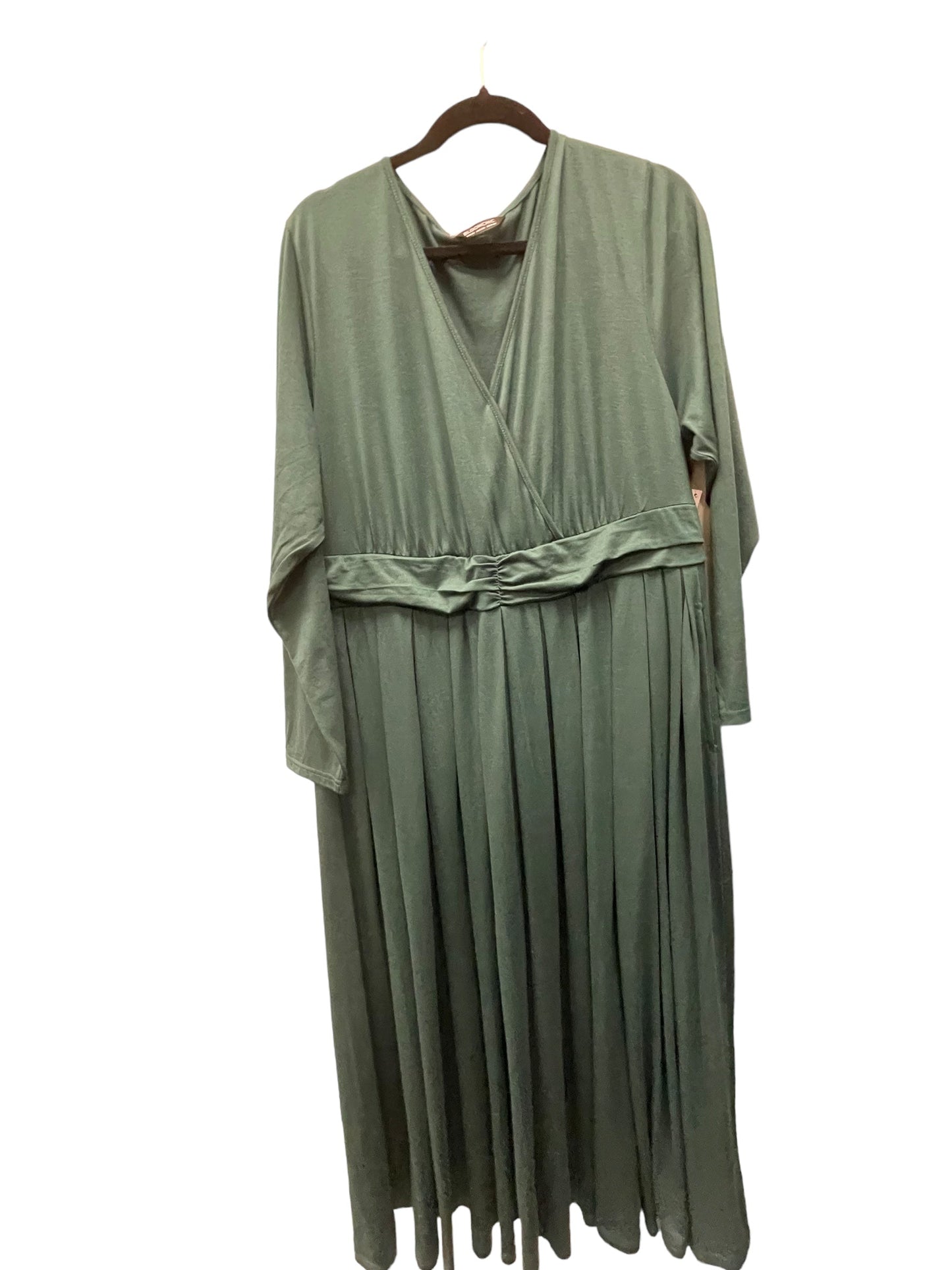 Dress Casual Maxi By Cmc In Green, Size: 2x