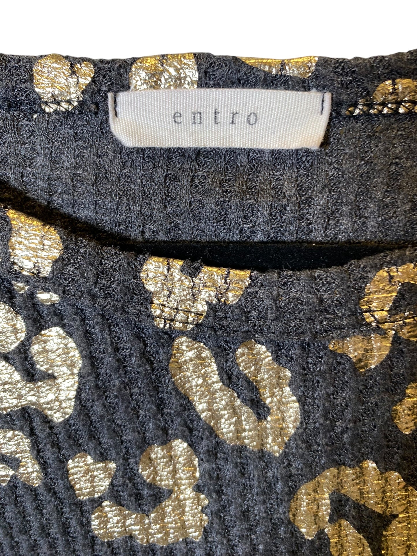 Sweatshirt Crewneck By Entro In Gold & Grey, Size: L