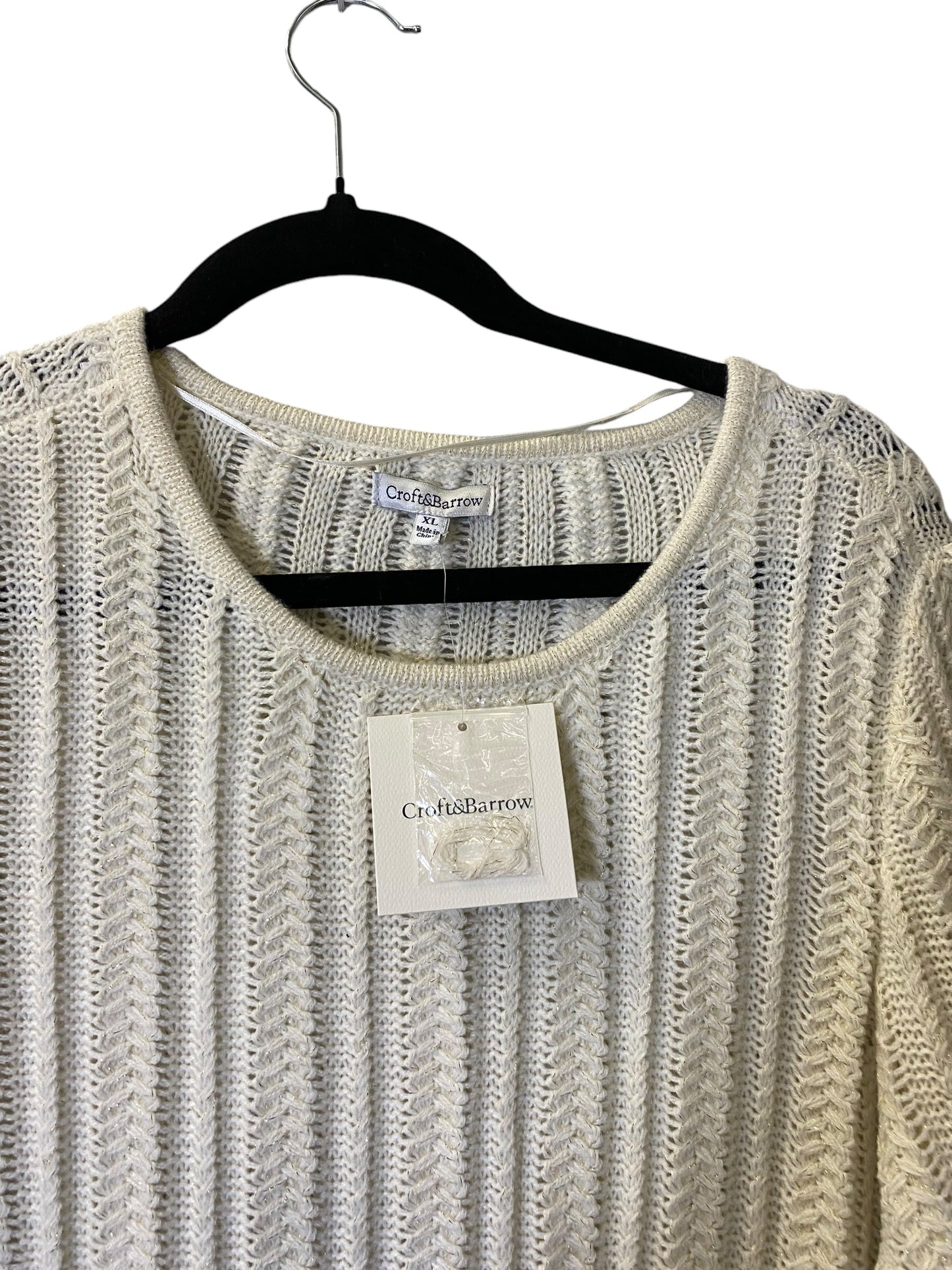 Sweater By Croft And Barrow In Cream, Size: Xl