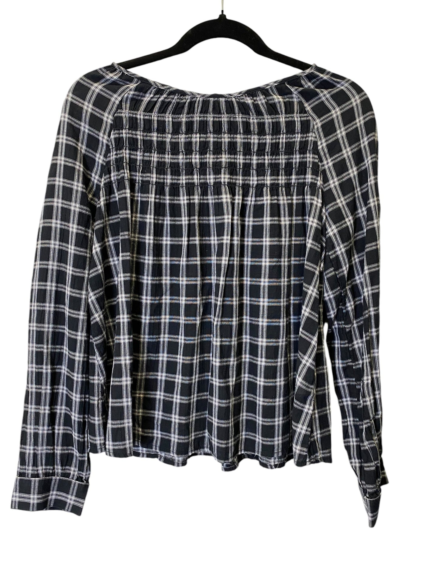 Top Long Sleeve By Old Navy In Plaid Pattern, Size: M