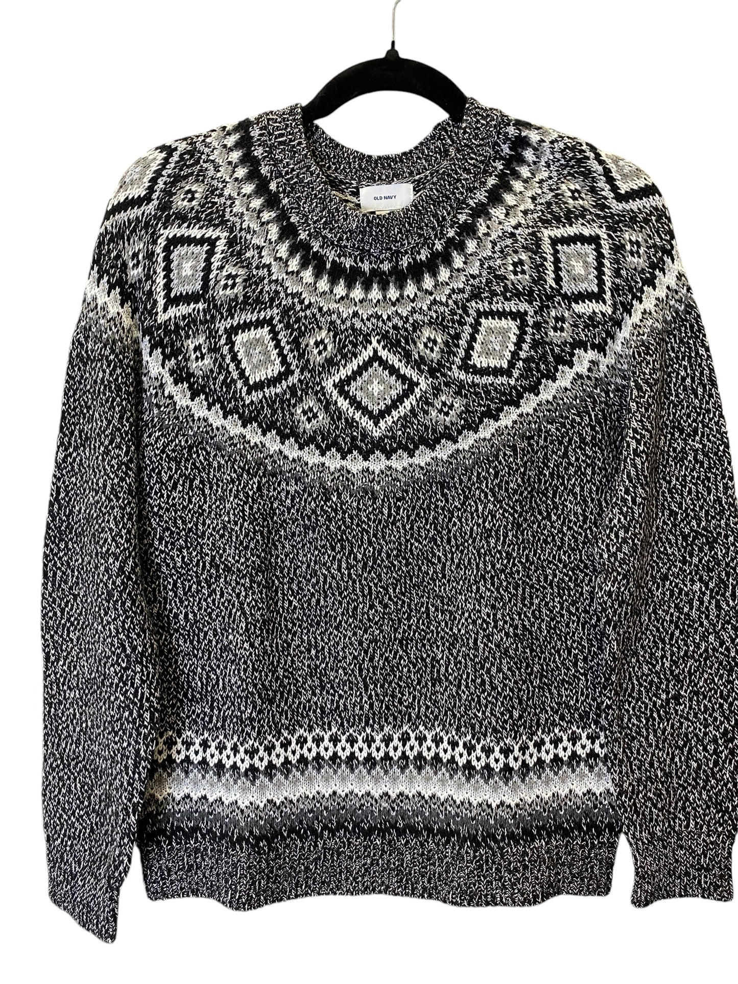 Sweater By Old Navy In Black & Grey, Size: M