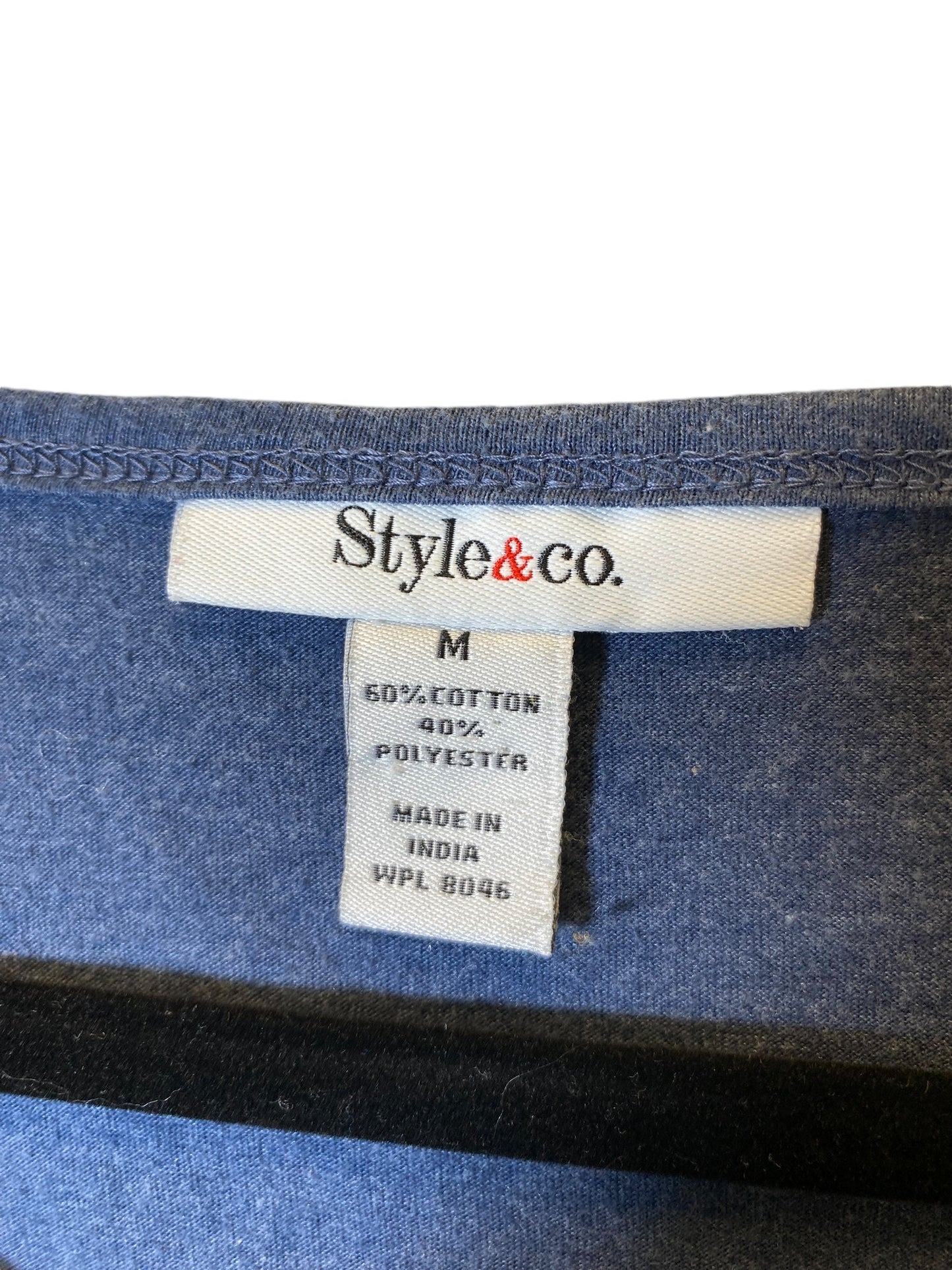 Top 3/4 Sleeve By Style And Company In Blue, Size: M