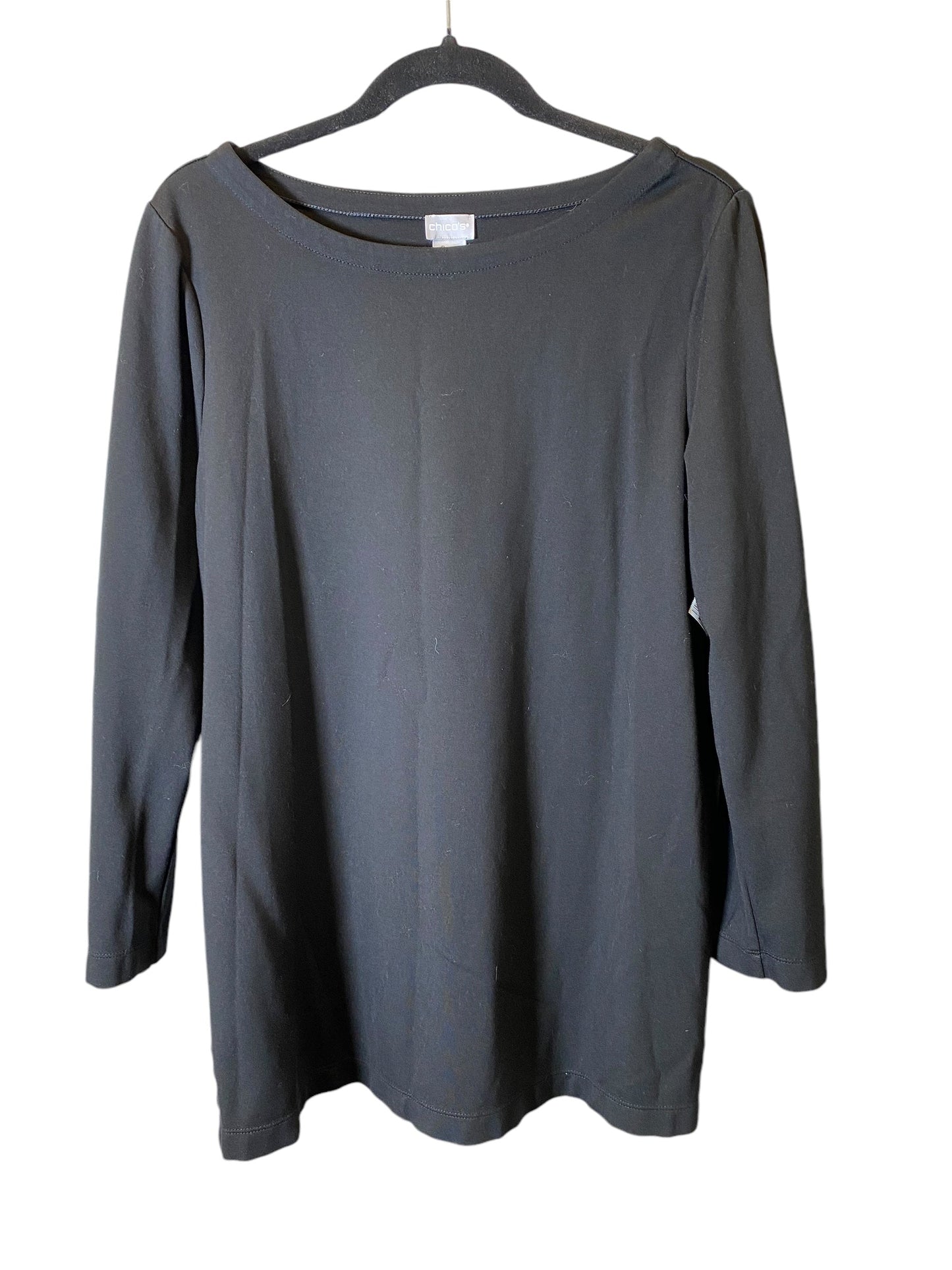 Top Long Sleeve By Chicos In Black, Size: L