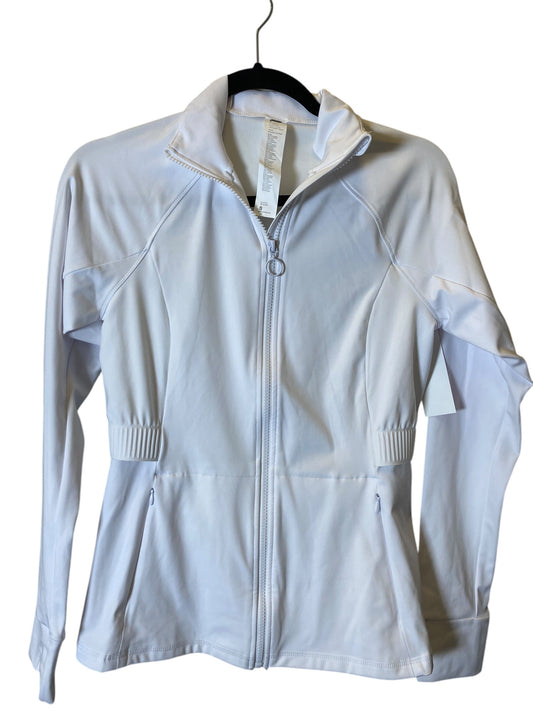 Athletic Jacket By Fabletics In White, Size: S