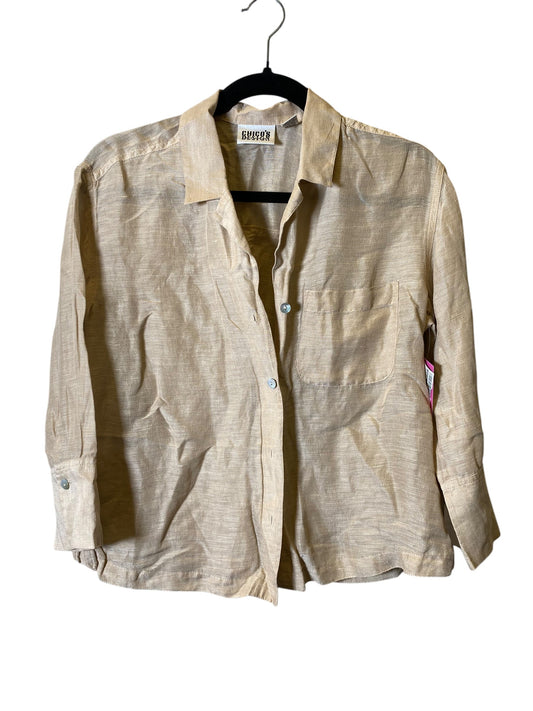 Blouse Long Sleeve By Chicos In Beige, Size: Xs