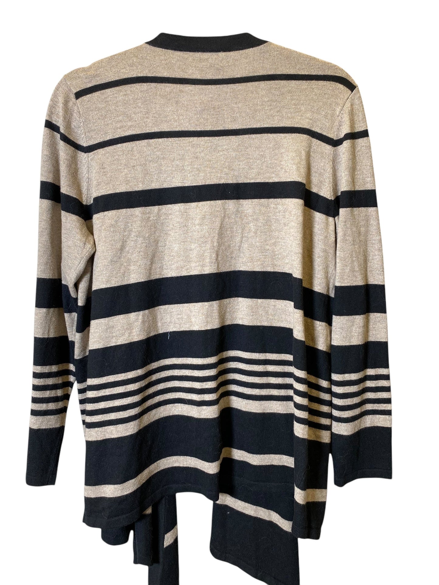 Cardigan By Chicos In Striped Pattern, Size: L