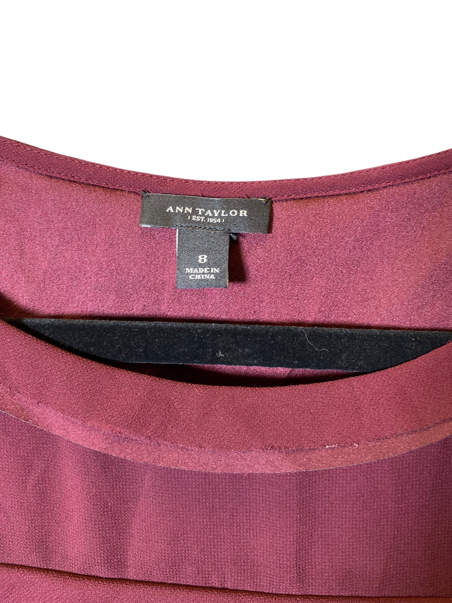 Top Long Sleeve By Ann Taylor In Maroon, Size: M