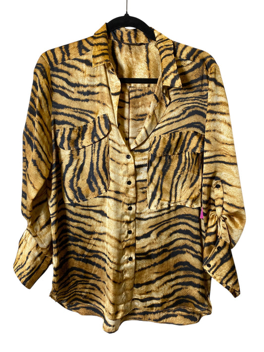 Blouse Long Sleeve By Zara Women In Animal Print, Size: M